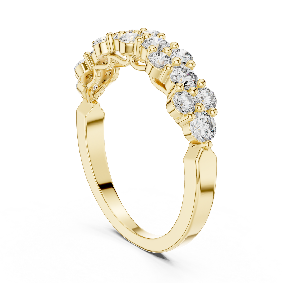 Graduated Cluster Diamond Half-Eternity Band