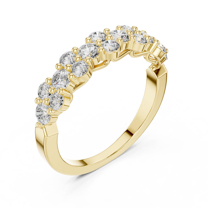 Graduated Cluster Diamond Half-Eternity Band