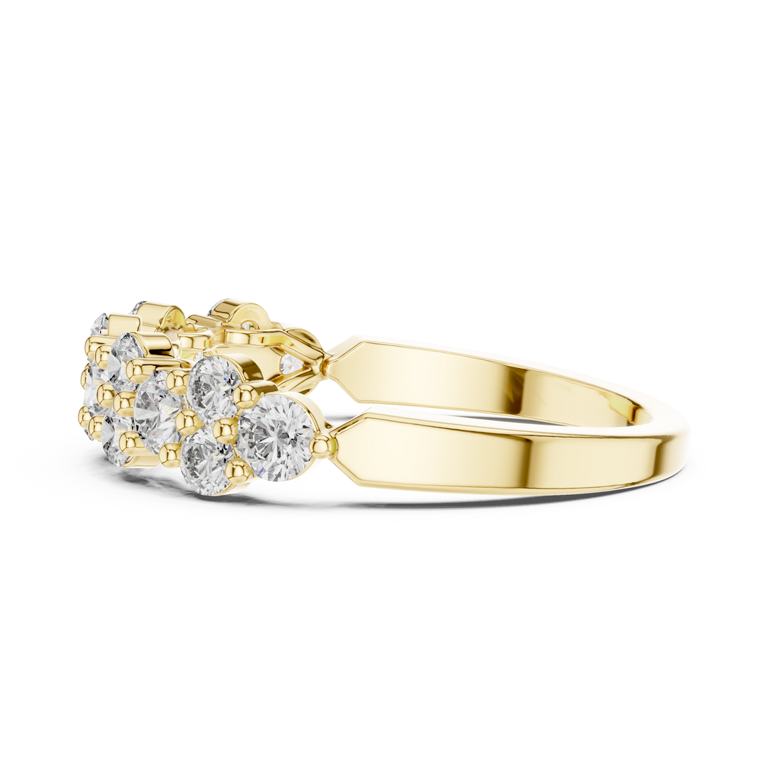 Graduated Cluster Diamond Half-Eternity Band