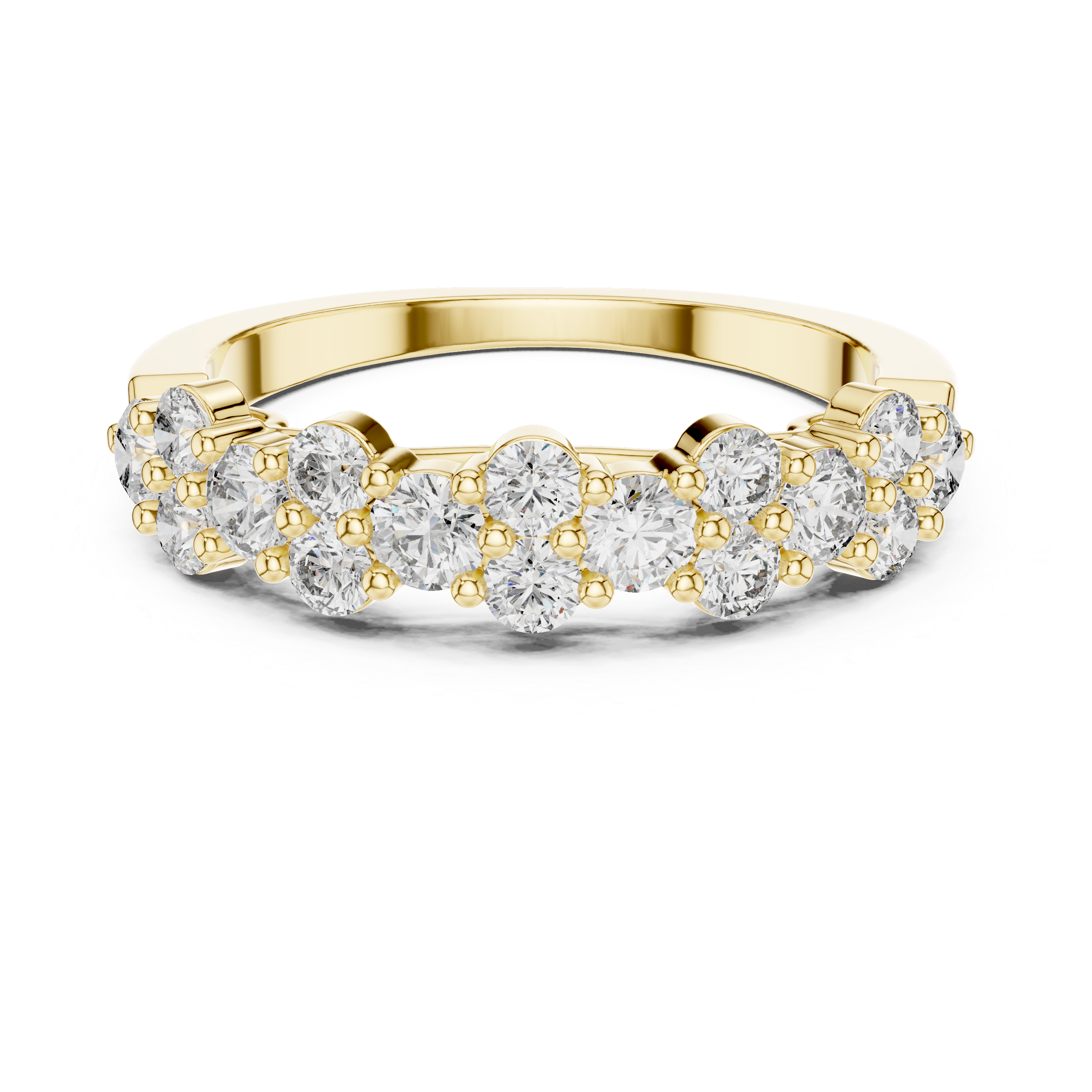 Graduated Cluster Diamond Half-Eternity Band