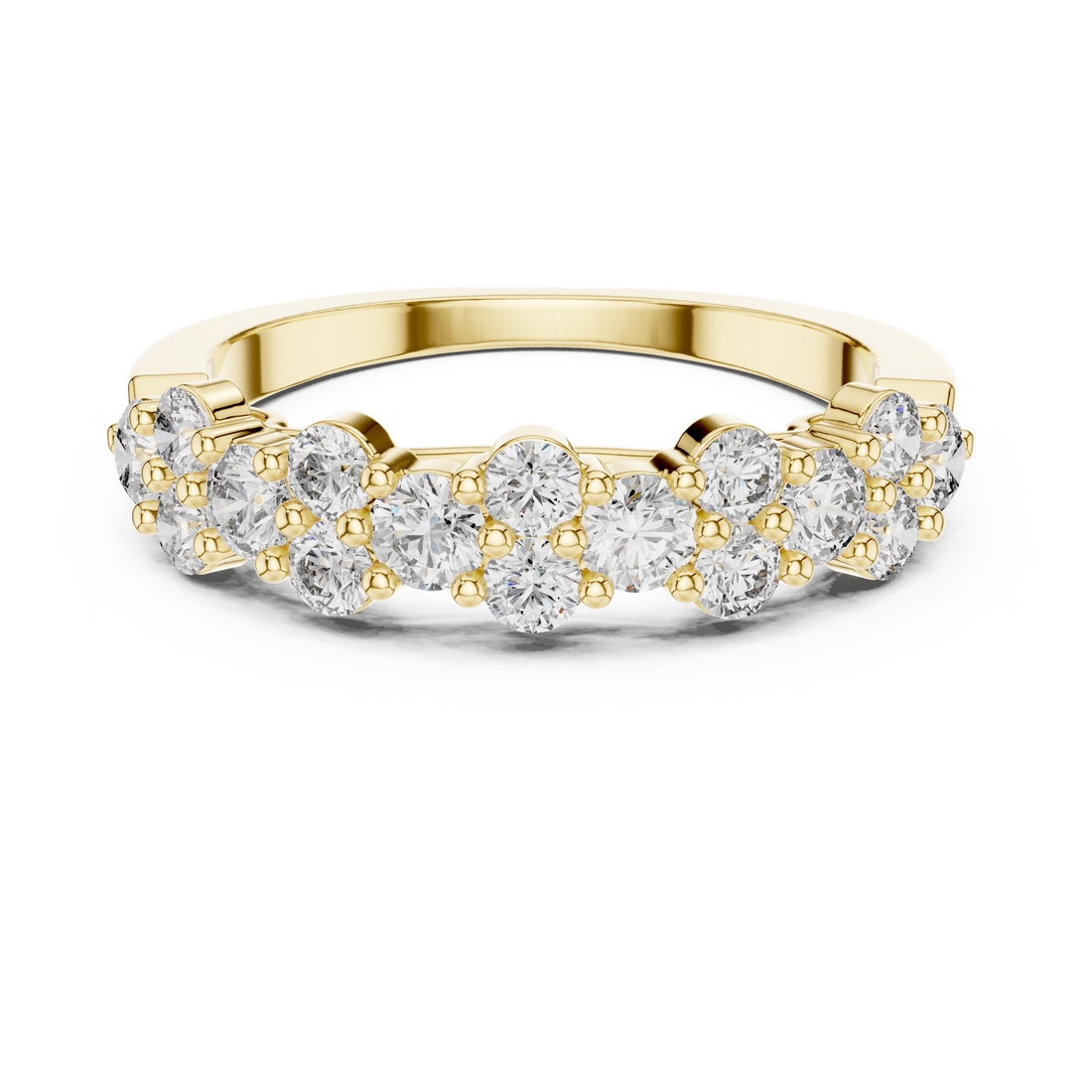Graduated Cluster Diamond Half-Eternity Band