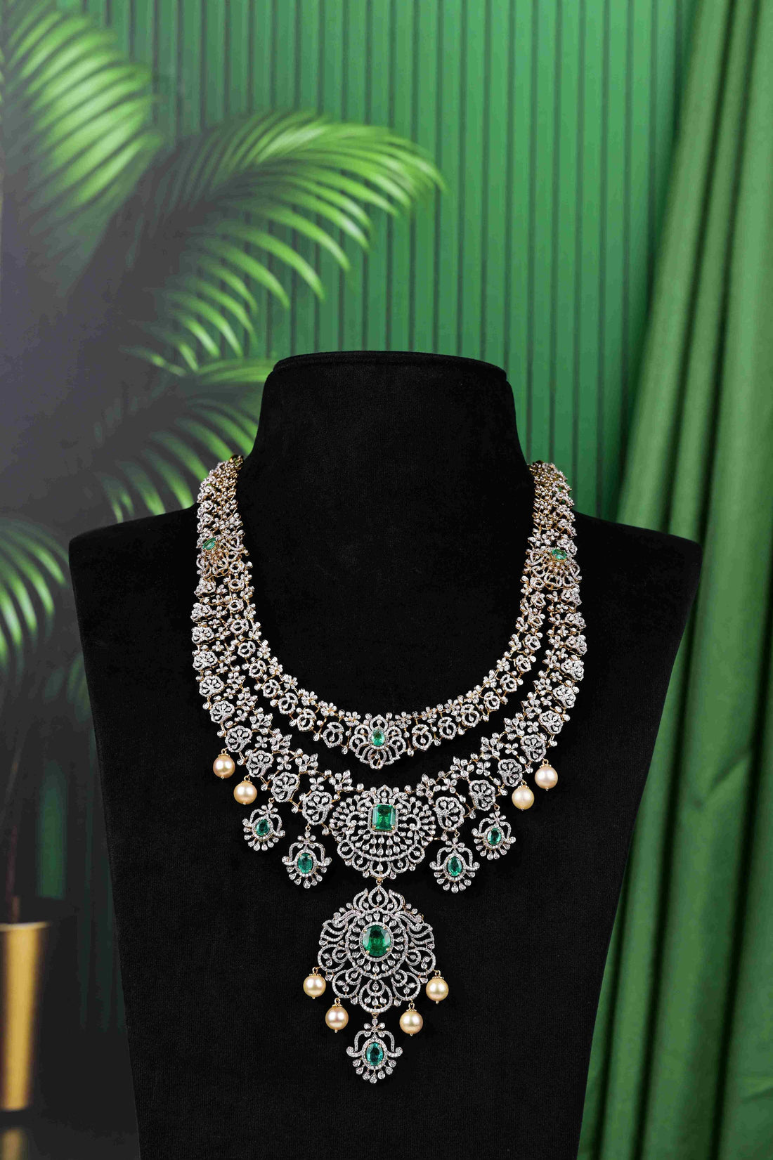 Brinda Emerald Heritage Diamond Haram