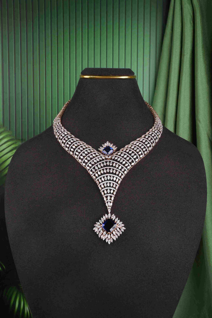 Royal Sapphire Cascade Diamond Necklace