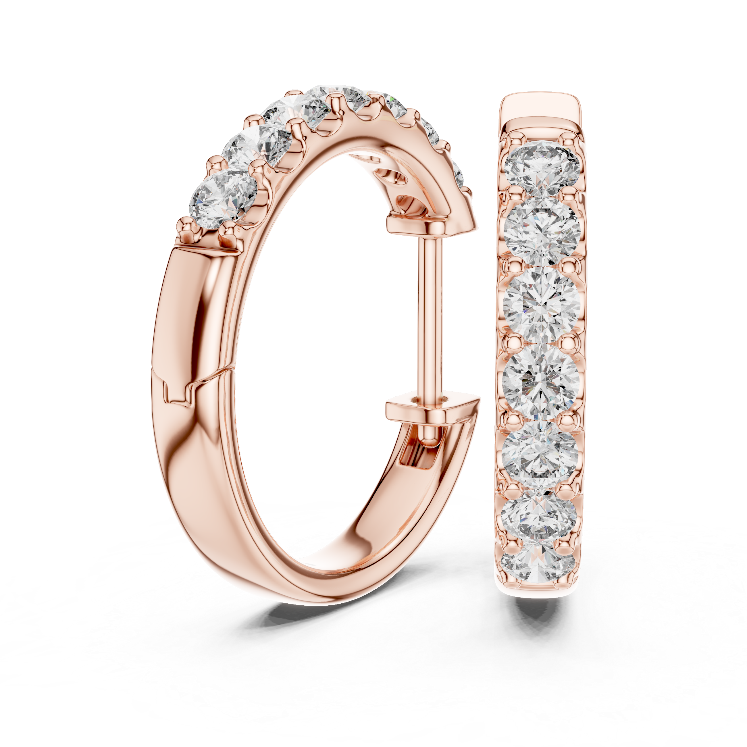 Classic Diamond Hoop Earrings