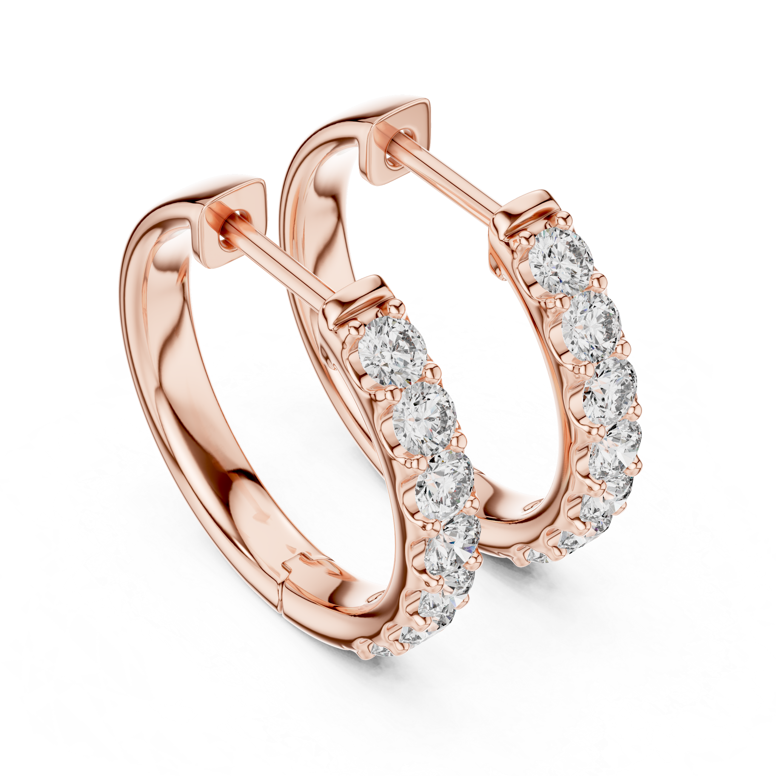Classic Diamond Hoop Earrings