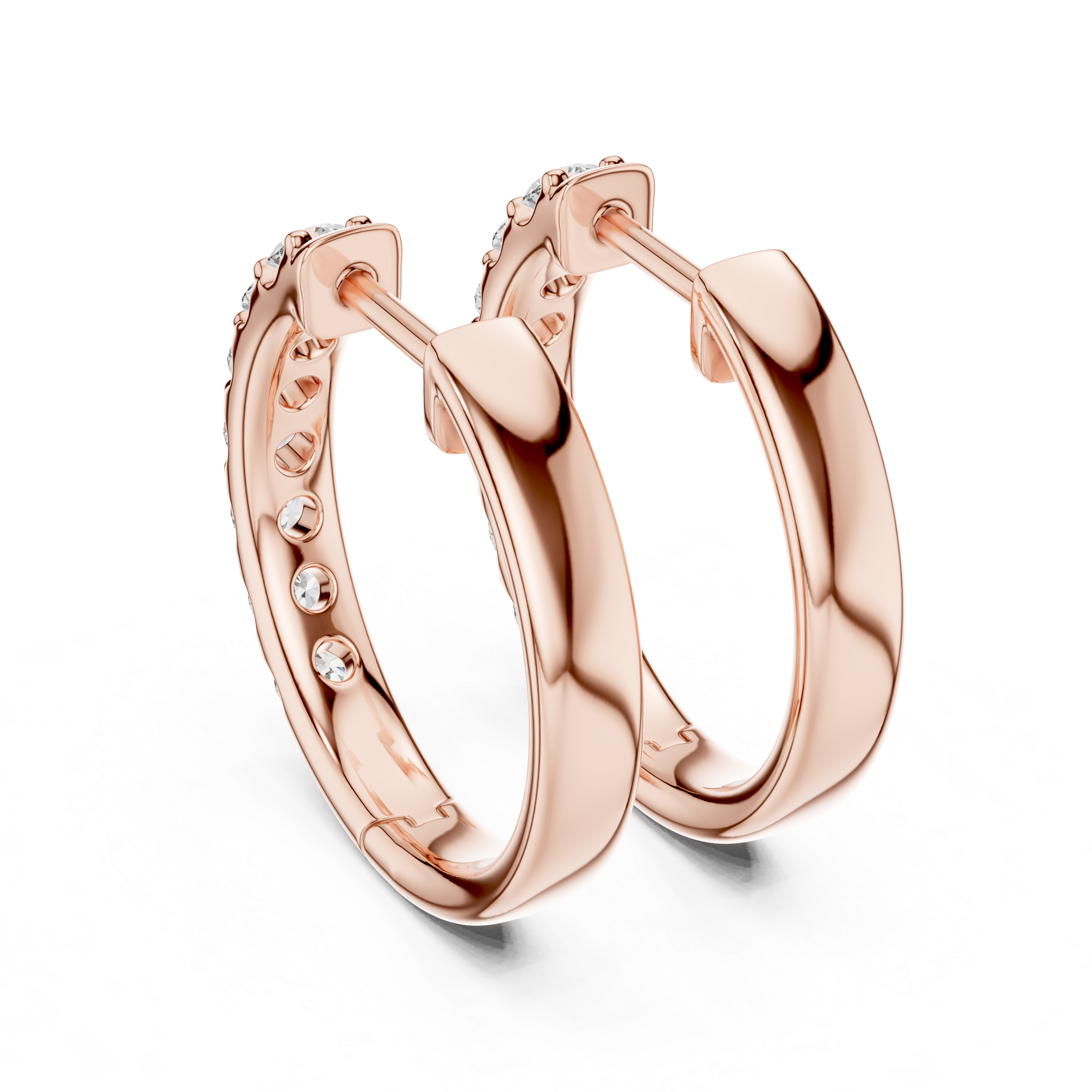 Classic Diamond Hoop Earrings
