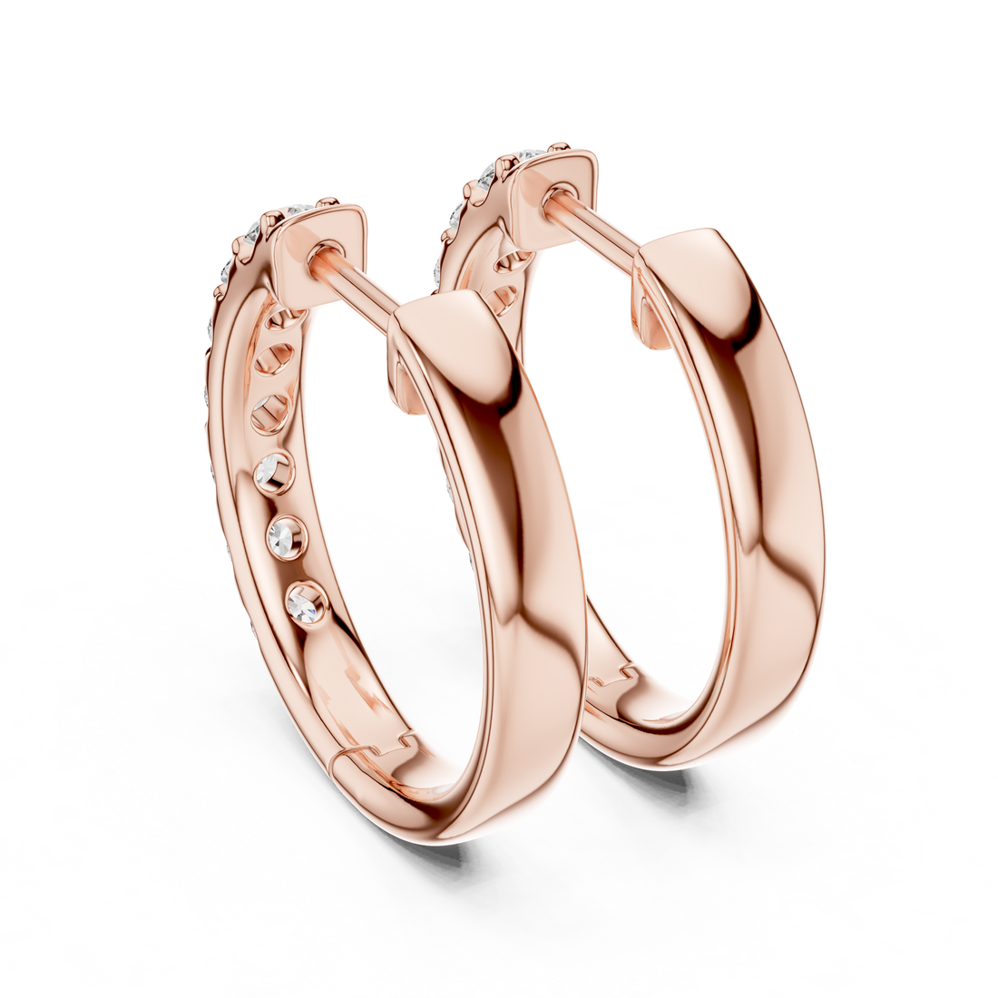 Classic Diamond Hoop Earrings
