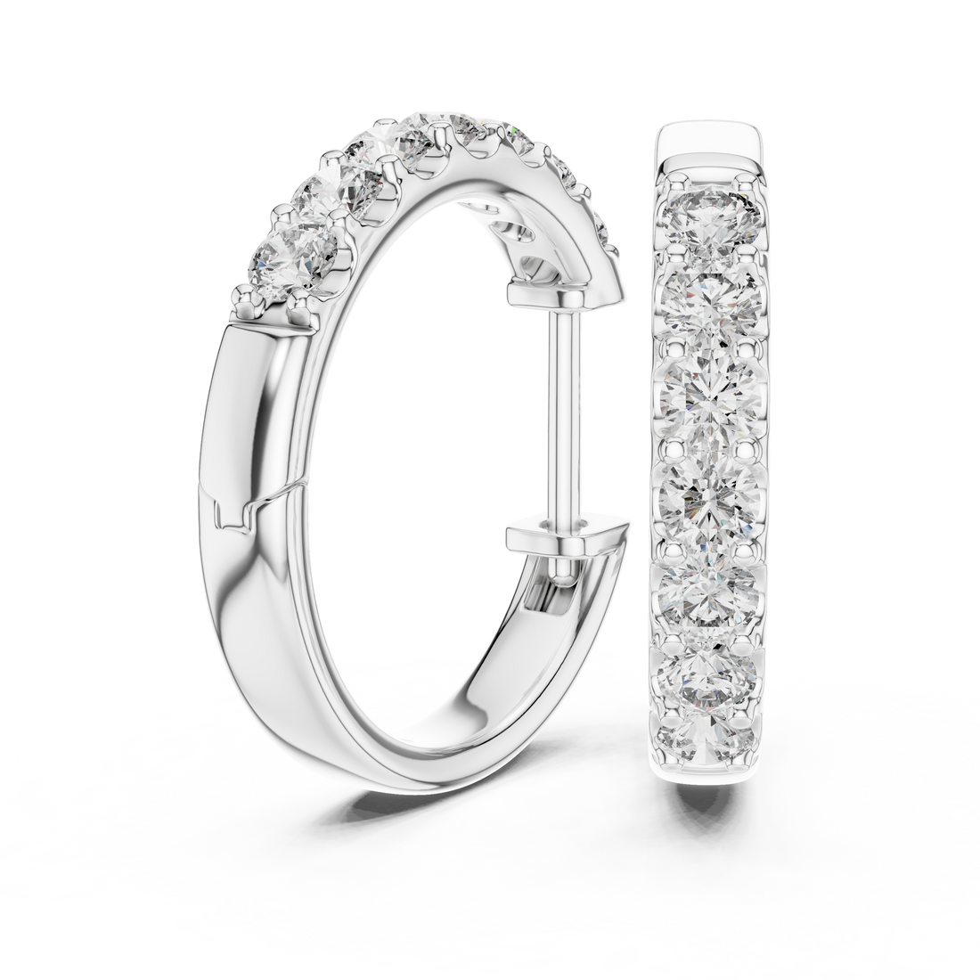 Classic Diamond Hoop Earrings