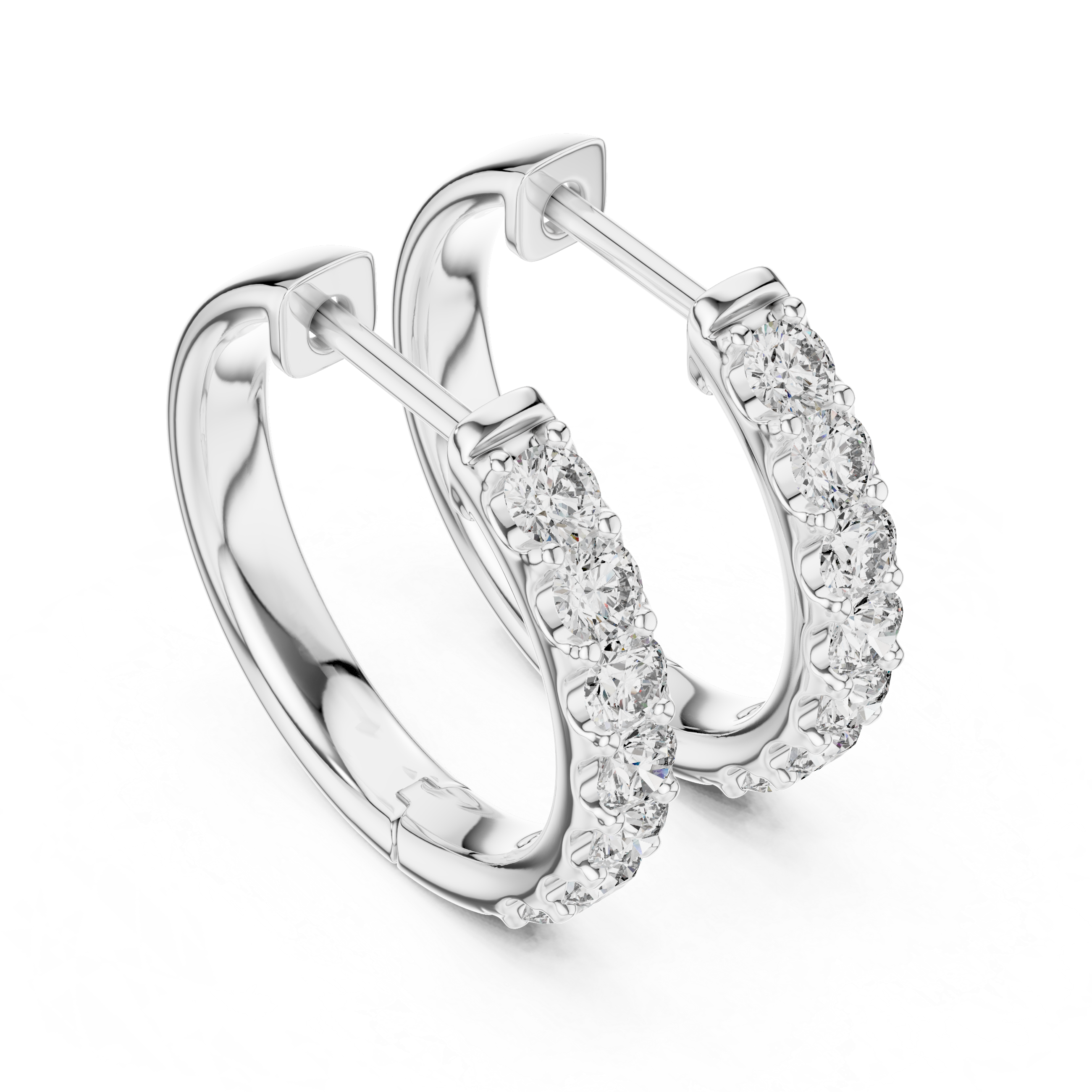 Classic Diamond Hoop Earrings