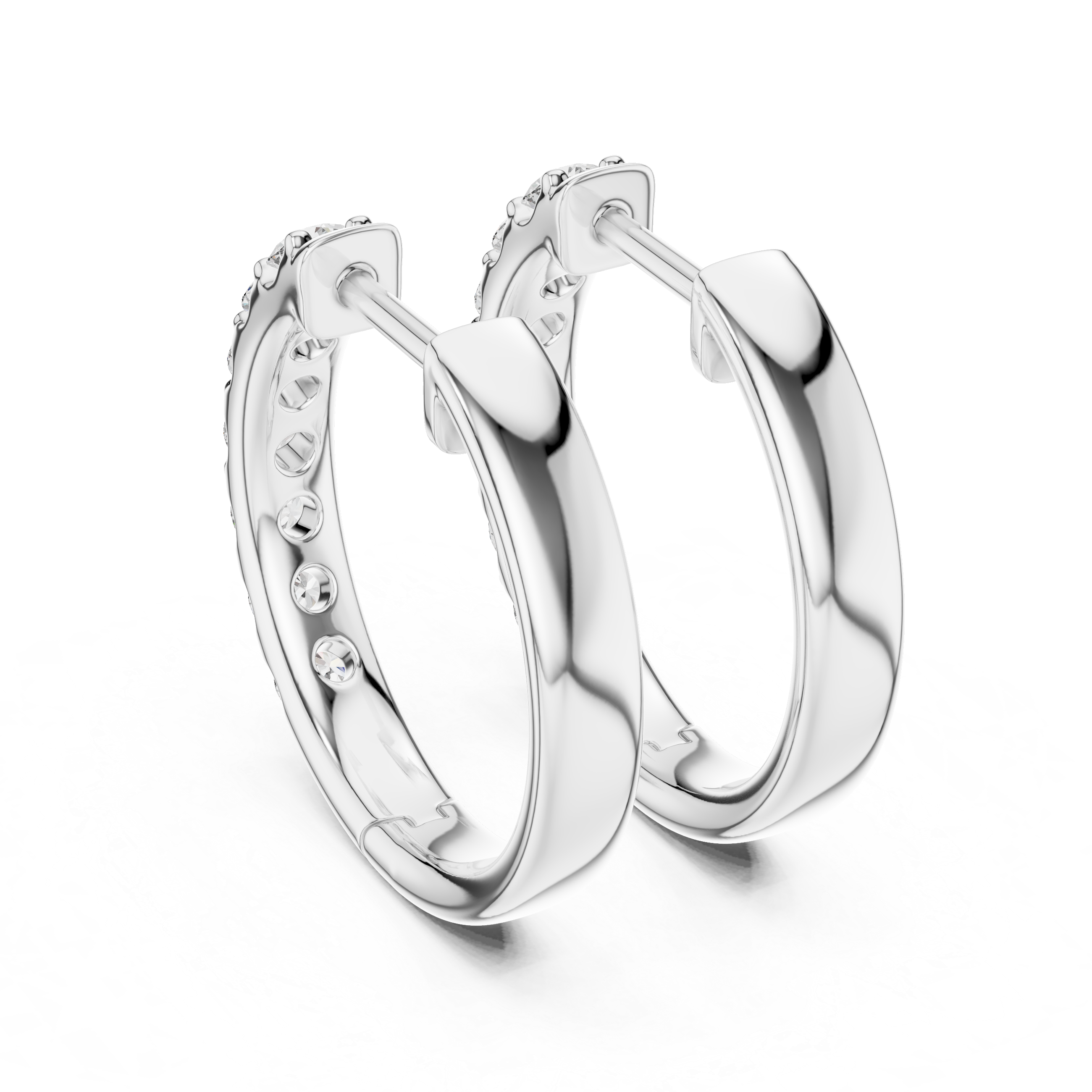 Classic Diamond Hoop Earrings