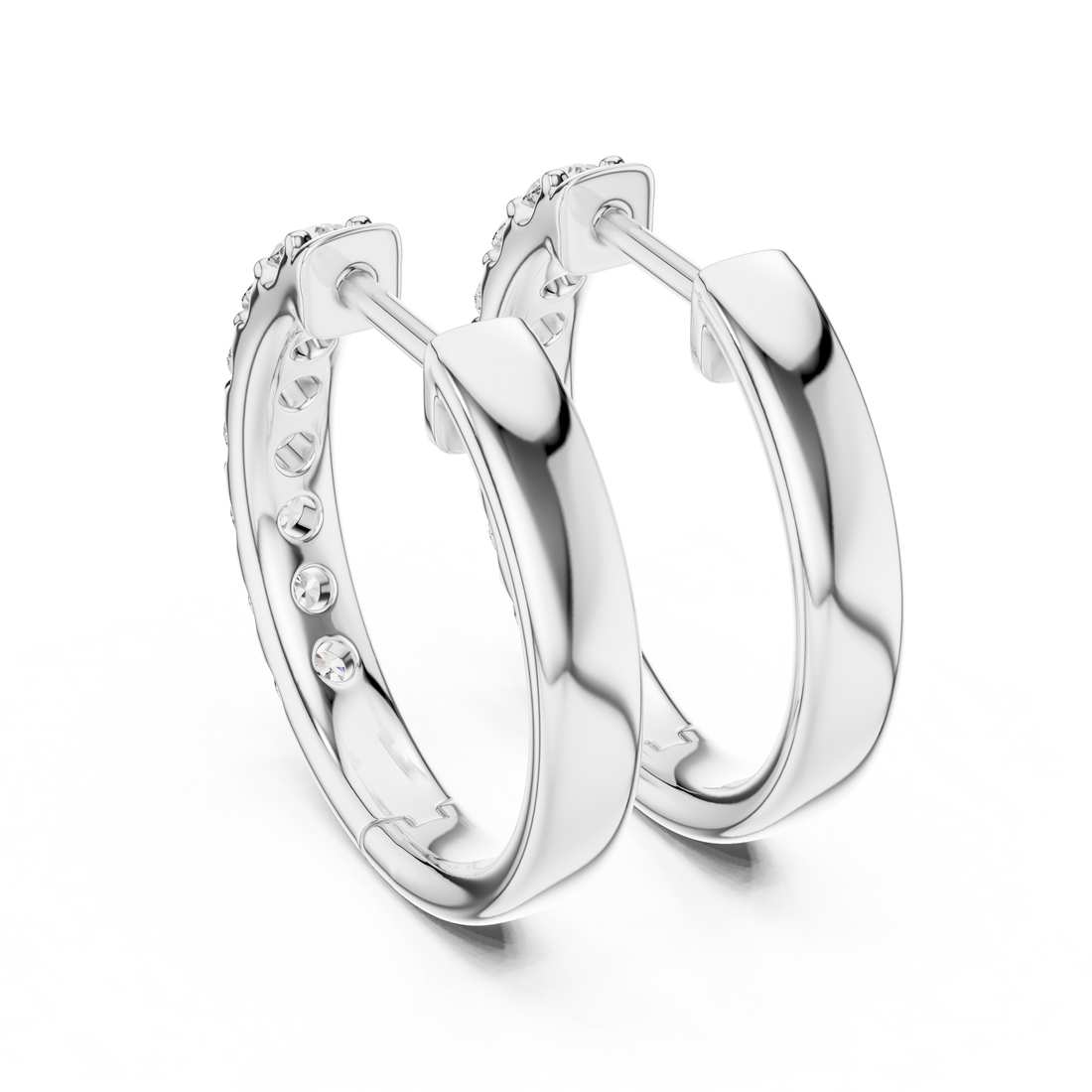 Classic Diamond Hoop Earrings