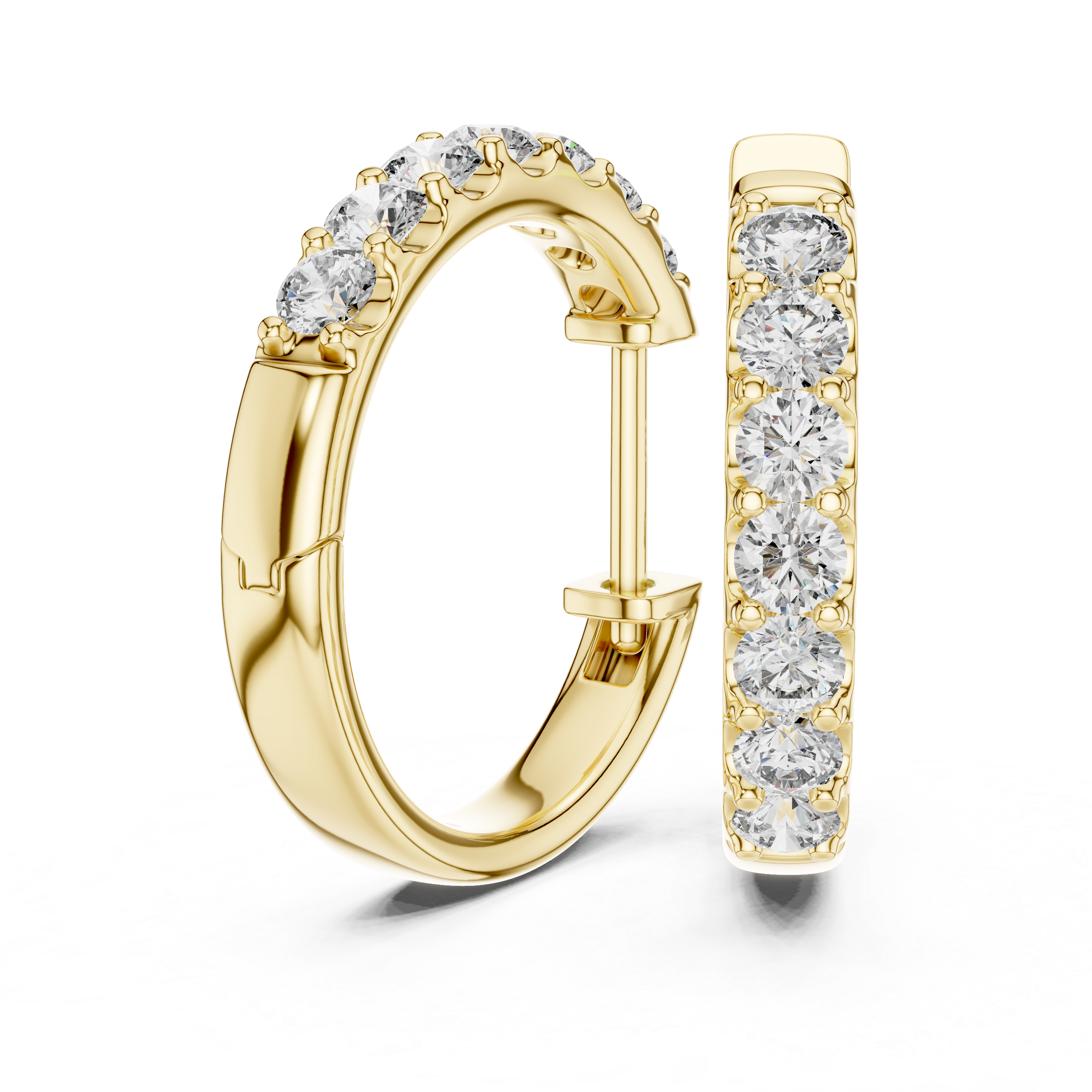 Classic Diamond Hoop Earrings