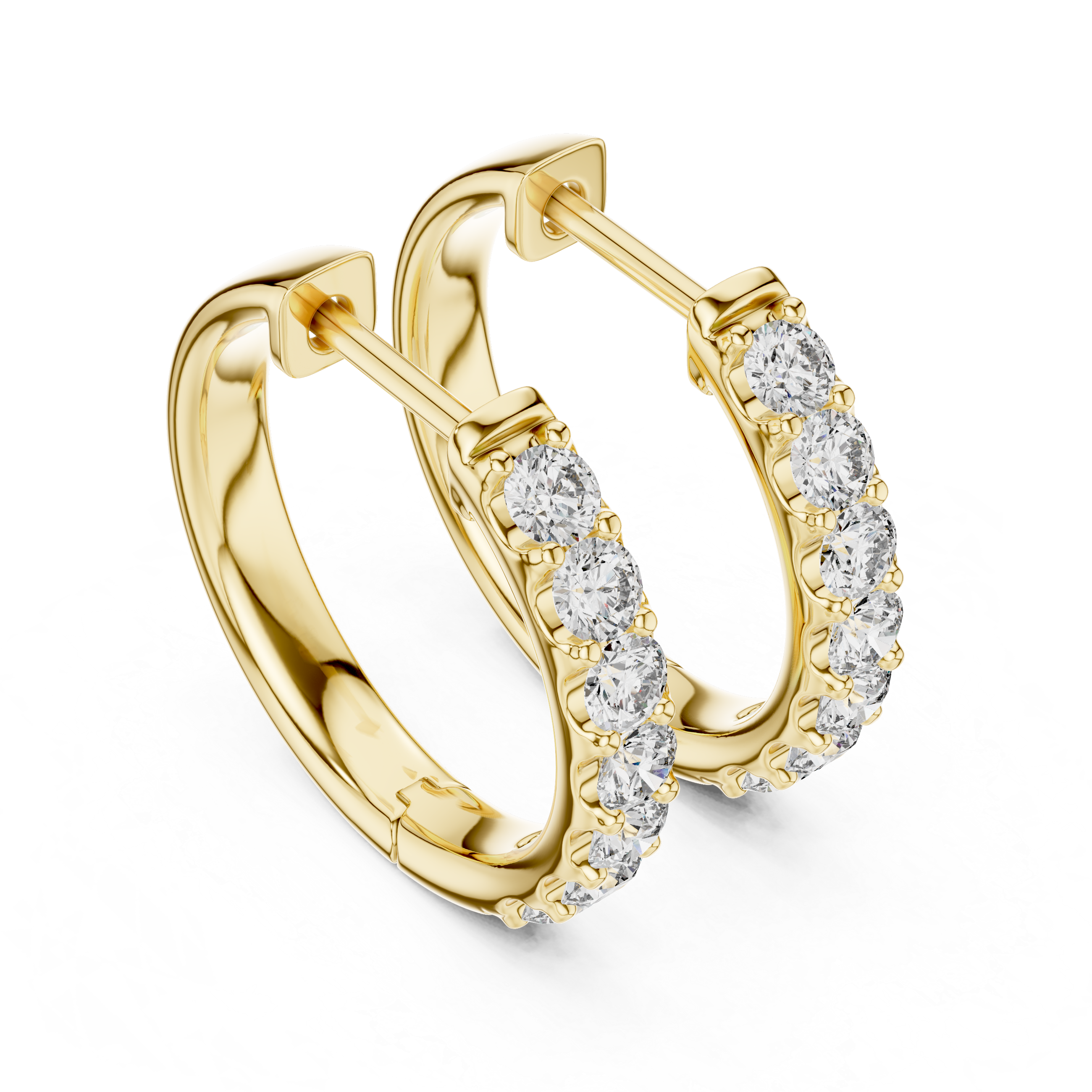 Classic Diamond Hoop Earrings