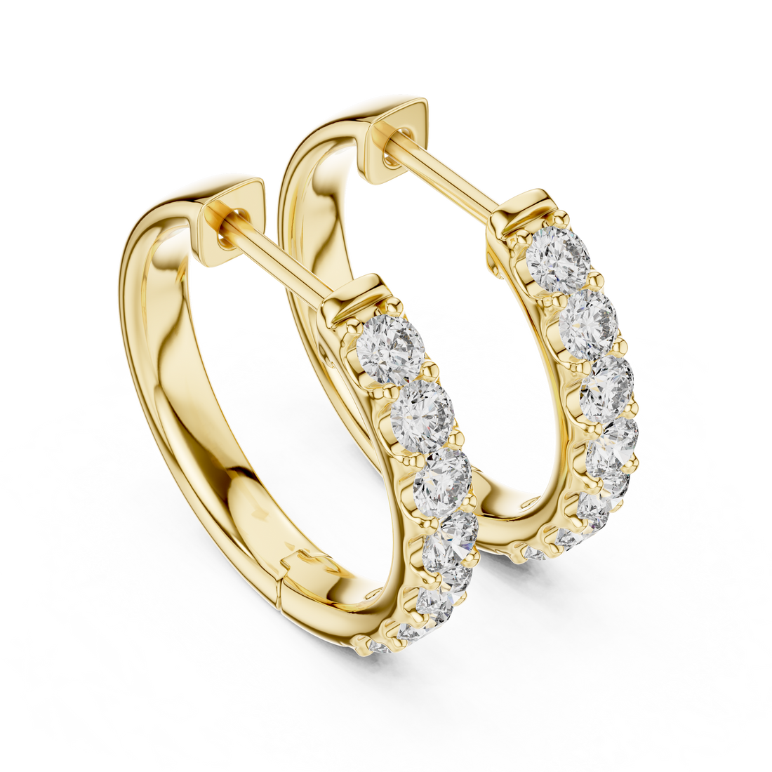 Classic Diamond Hoop Earrings