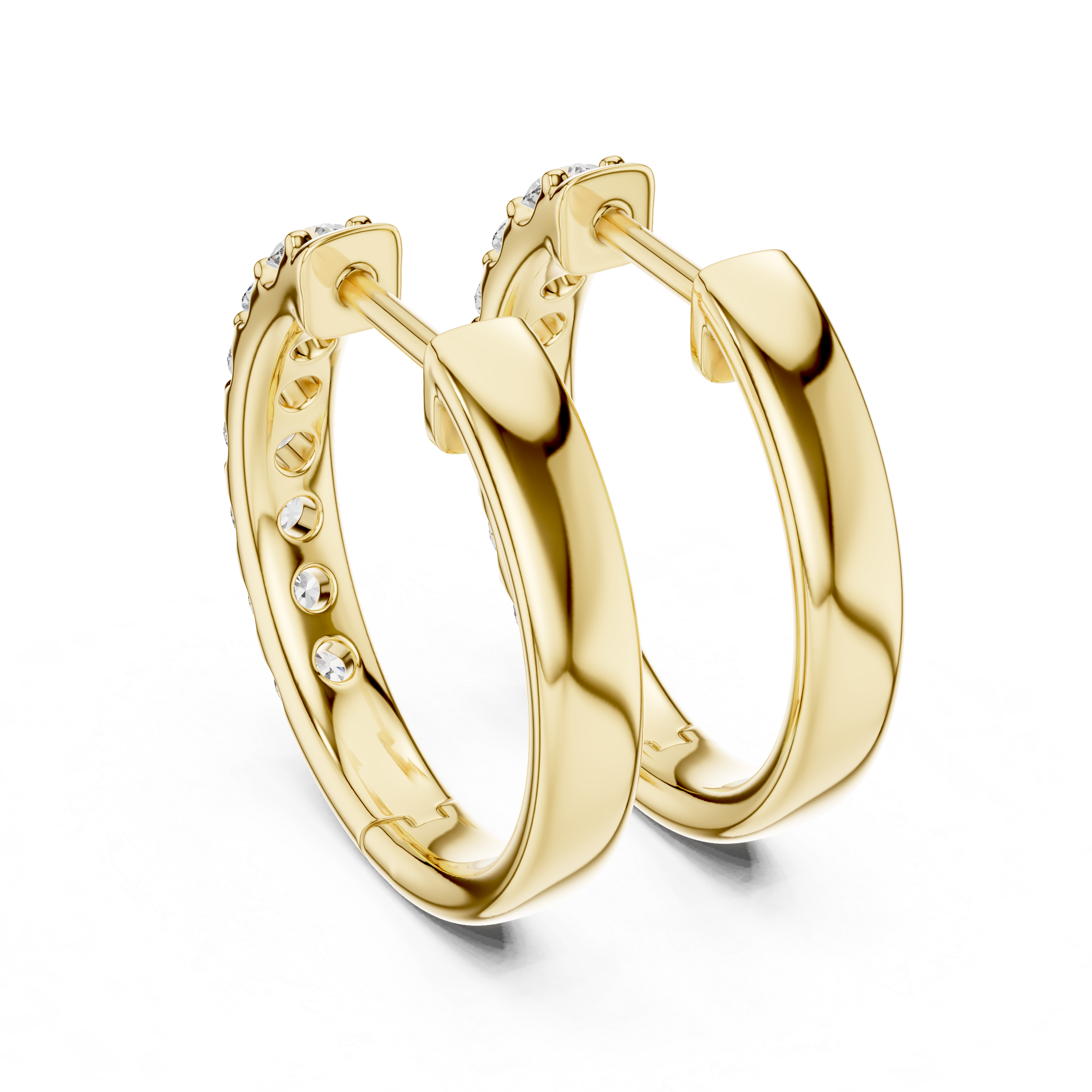 Classic Diamond Hoop Earrings