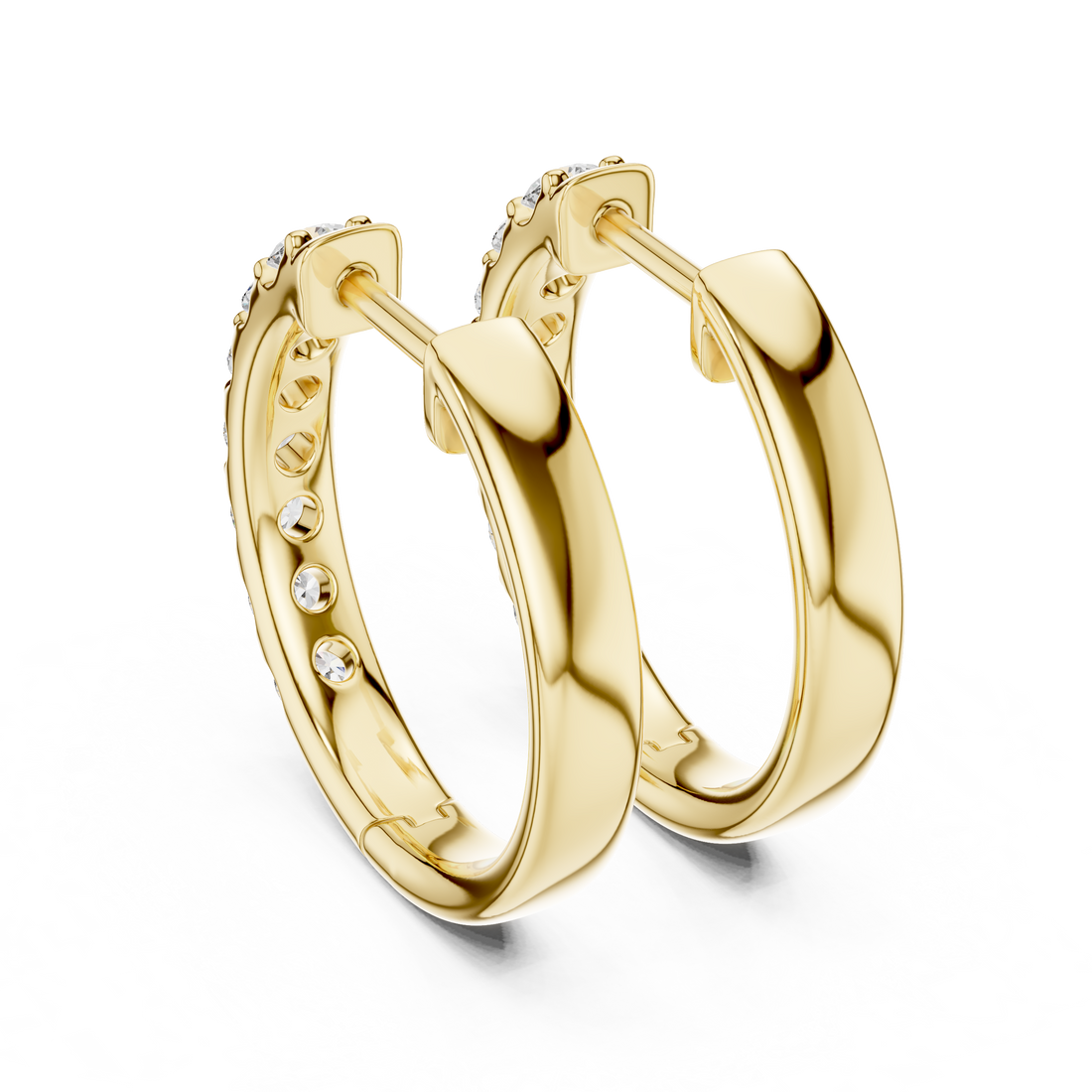 Classic Diamond Hoop Earrings