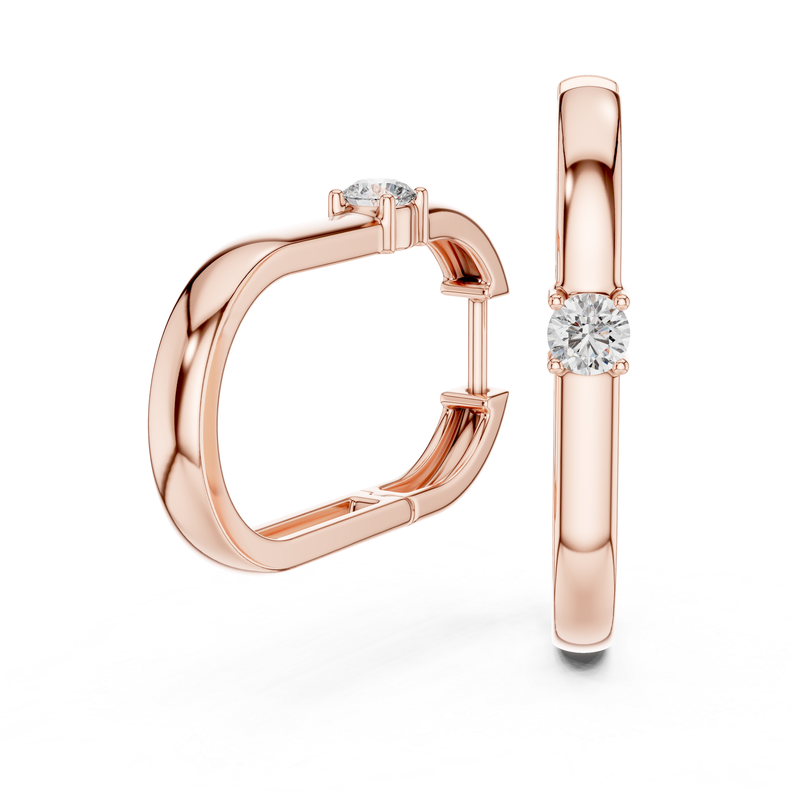 Minimalist Solitaire Accent Oval Hoop Earrings