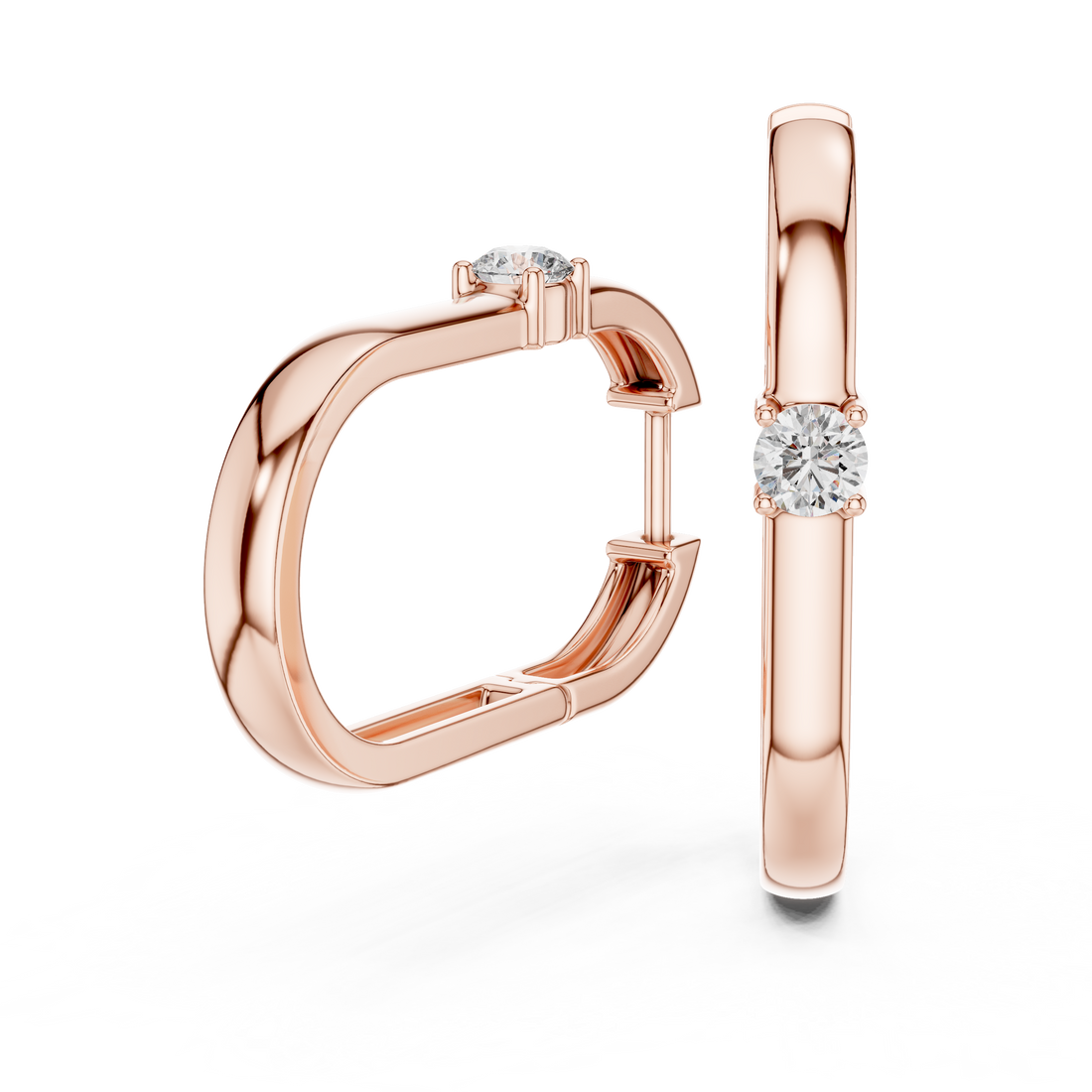 Minimalist Solitaire Accent Oval Hoop Earrings