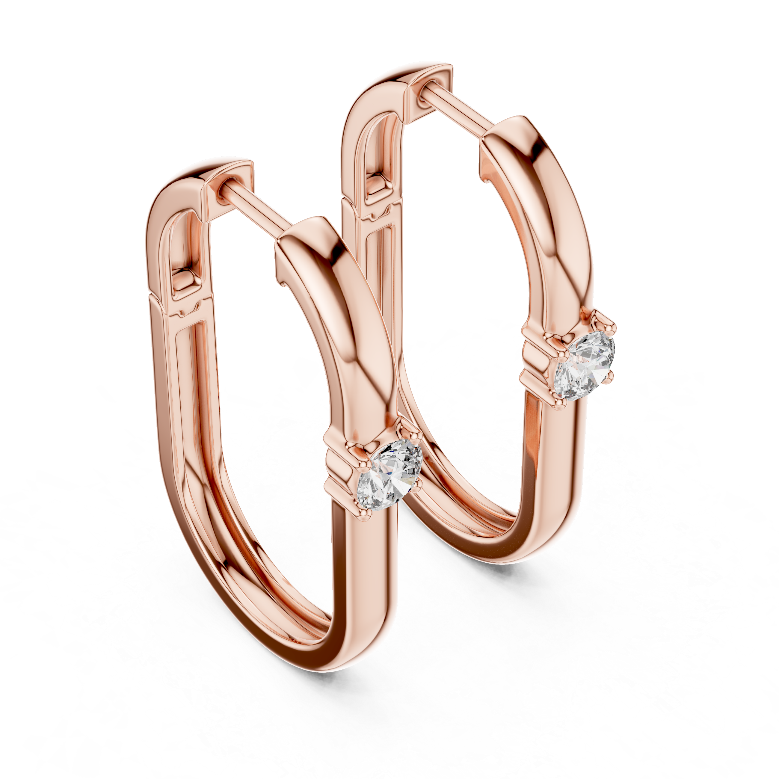 Minimalist Solitaire Accent Oval Hoop Earrings