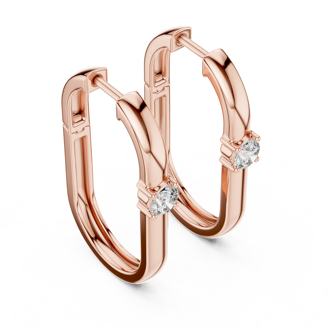 Minimalist Solitaire Accent Oval Hoop Earrings