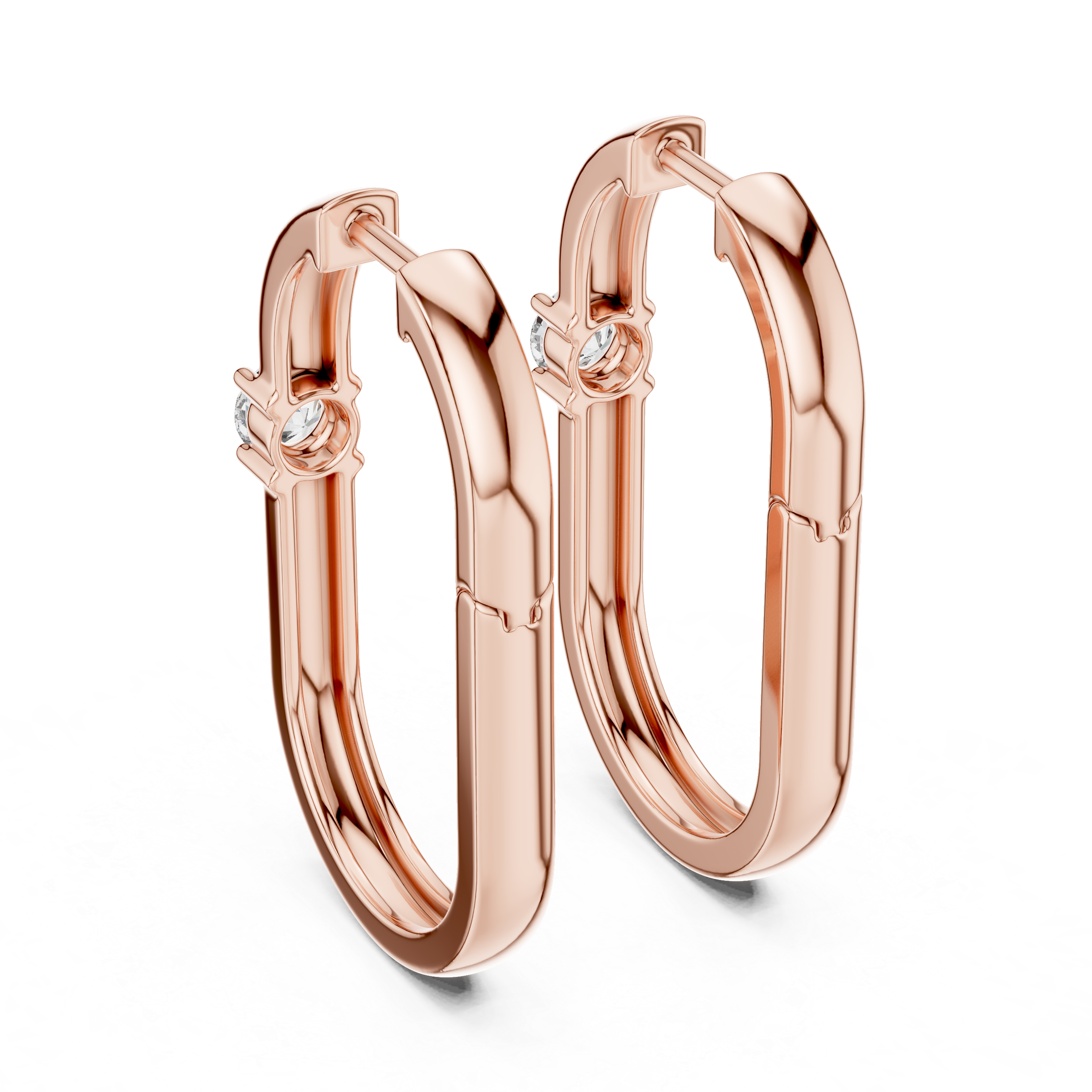 Minimalist Solitaire Accent Oval Hoop Earrings