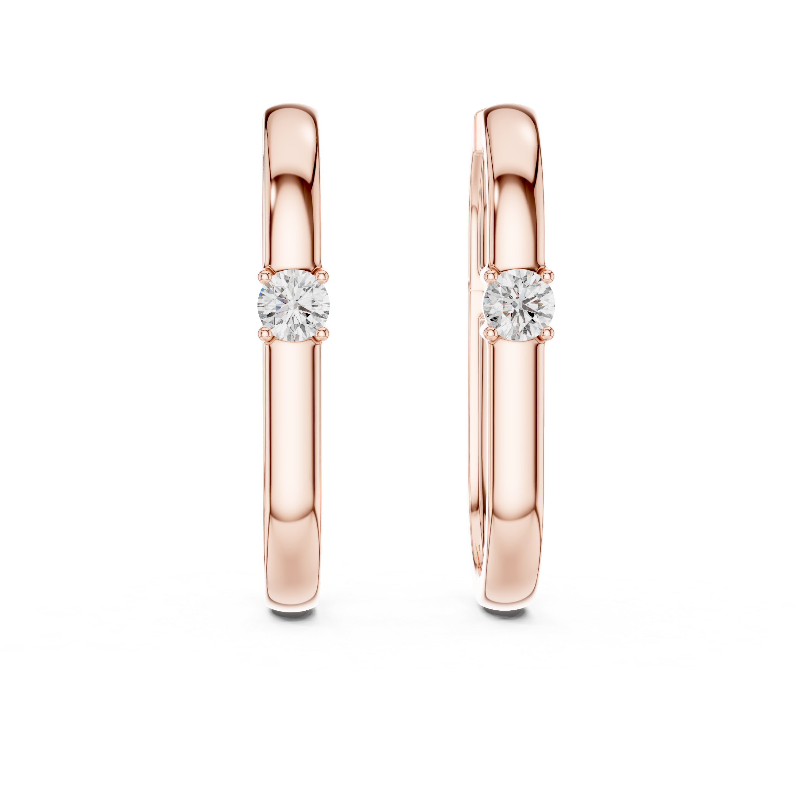 Minimalist Solitaire Accent Oval Hoop Earrings