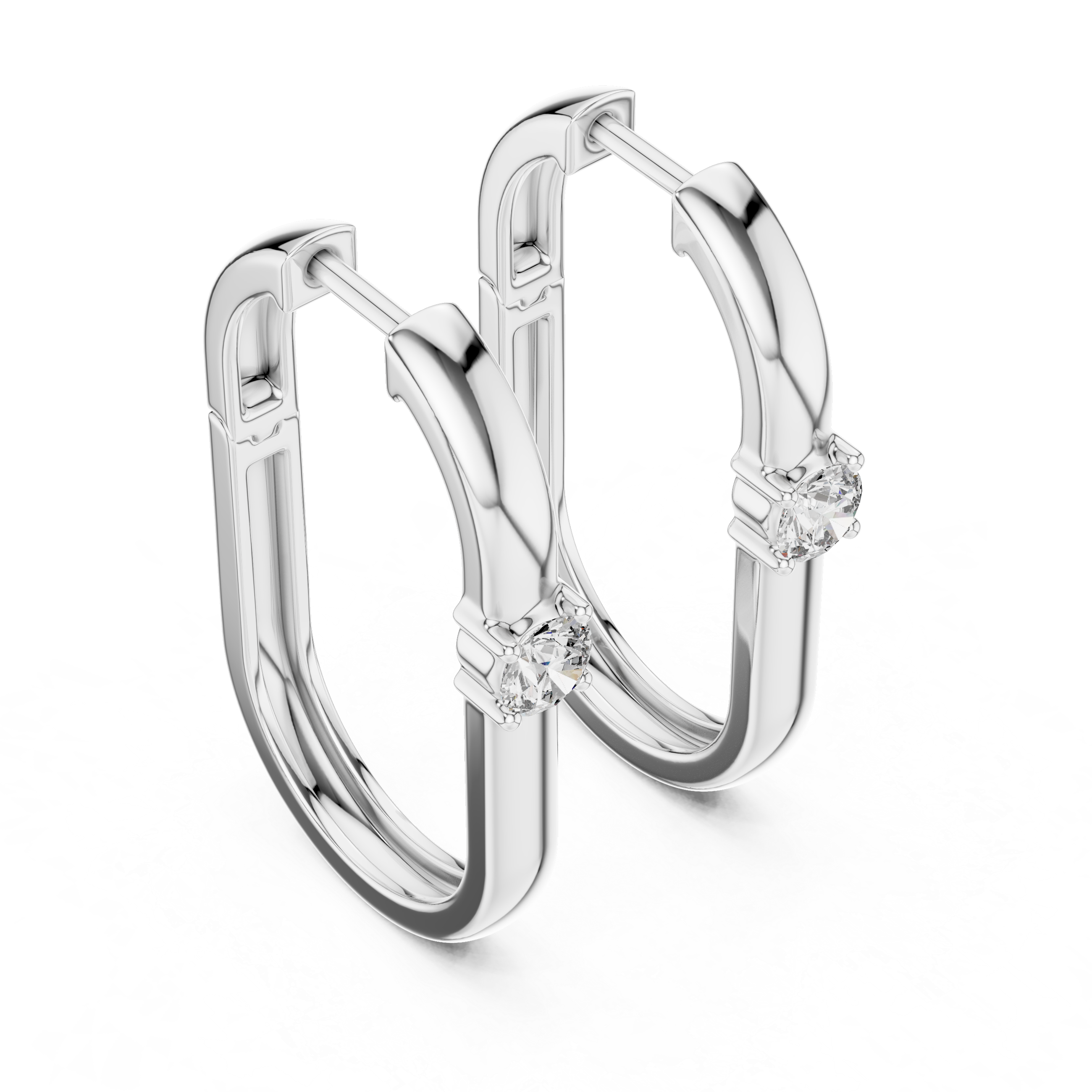 Minimalist Solitaire Accent Oval Hoop Earrings