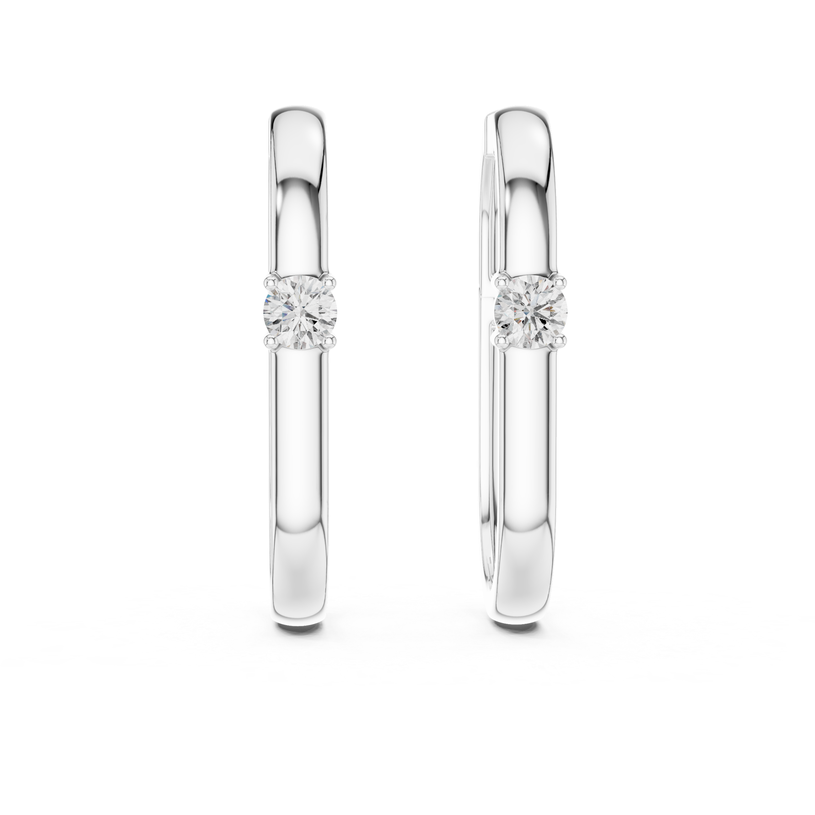 Minimalist Solitaire Accent Oval Hoop Earrings