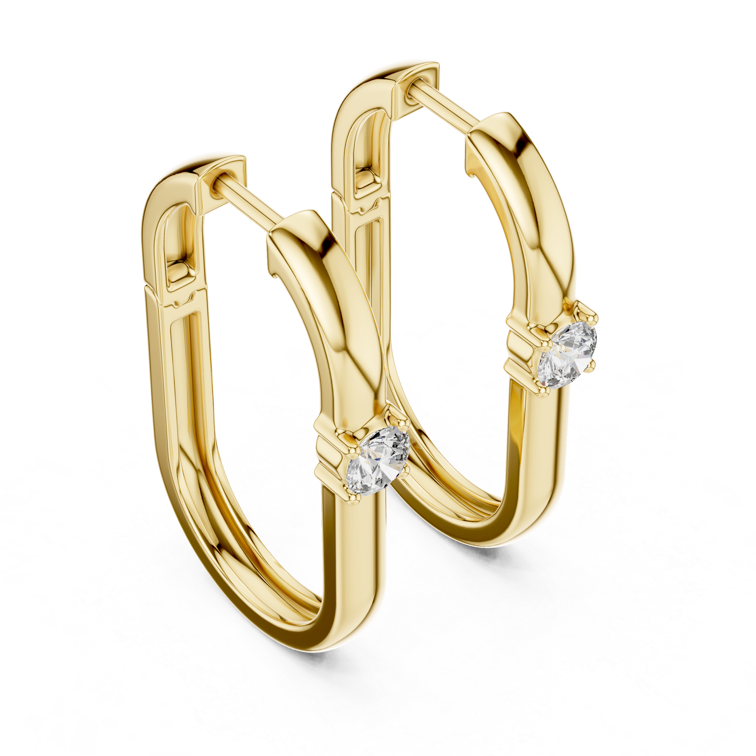 Minimalist Solitaire Accent Oval Hoop Earrings