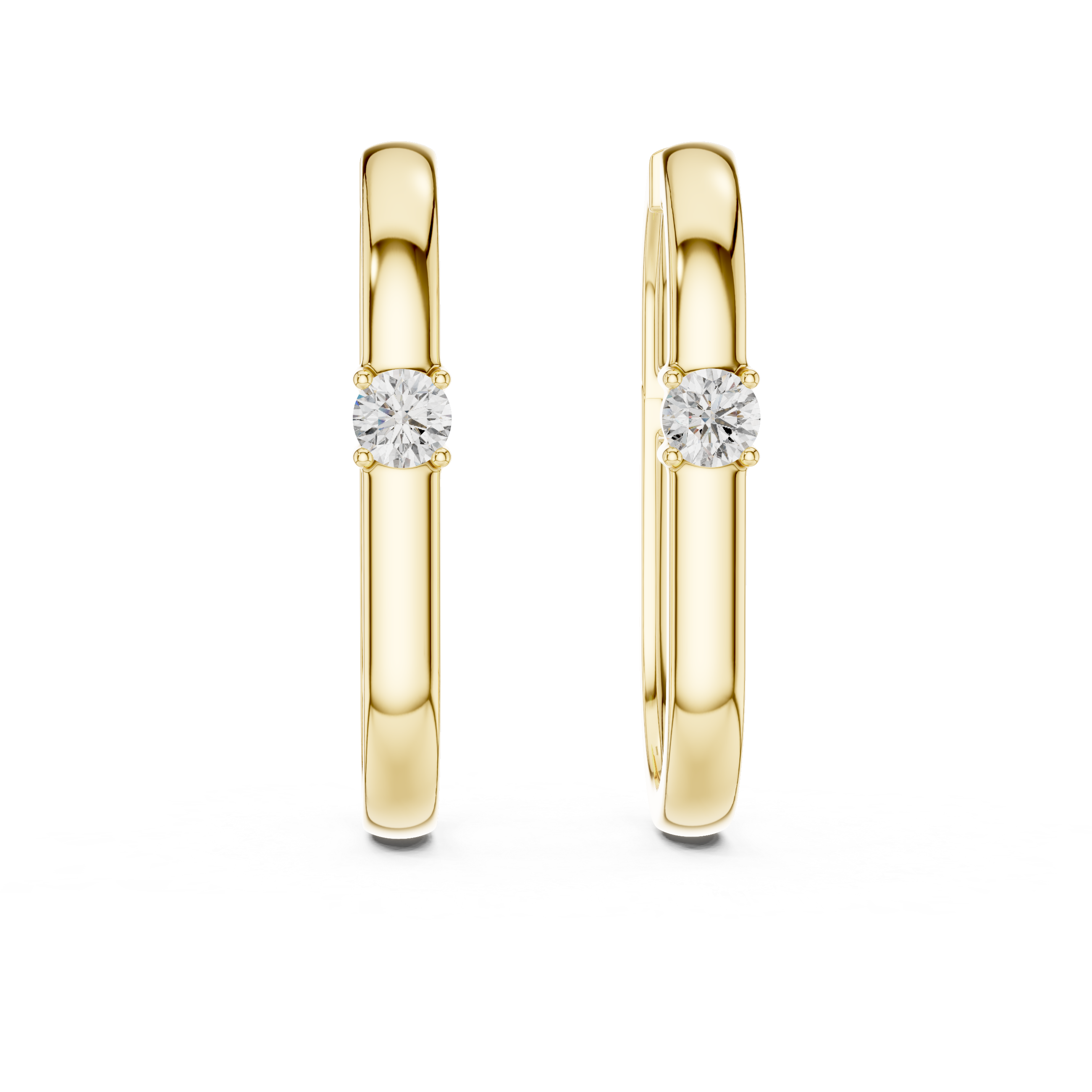 Minimalist Solitaire Accent Oval Hoop Earrings