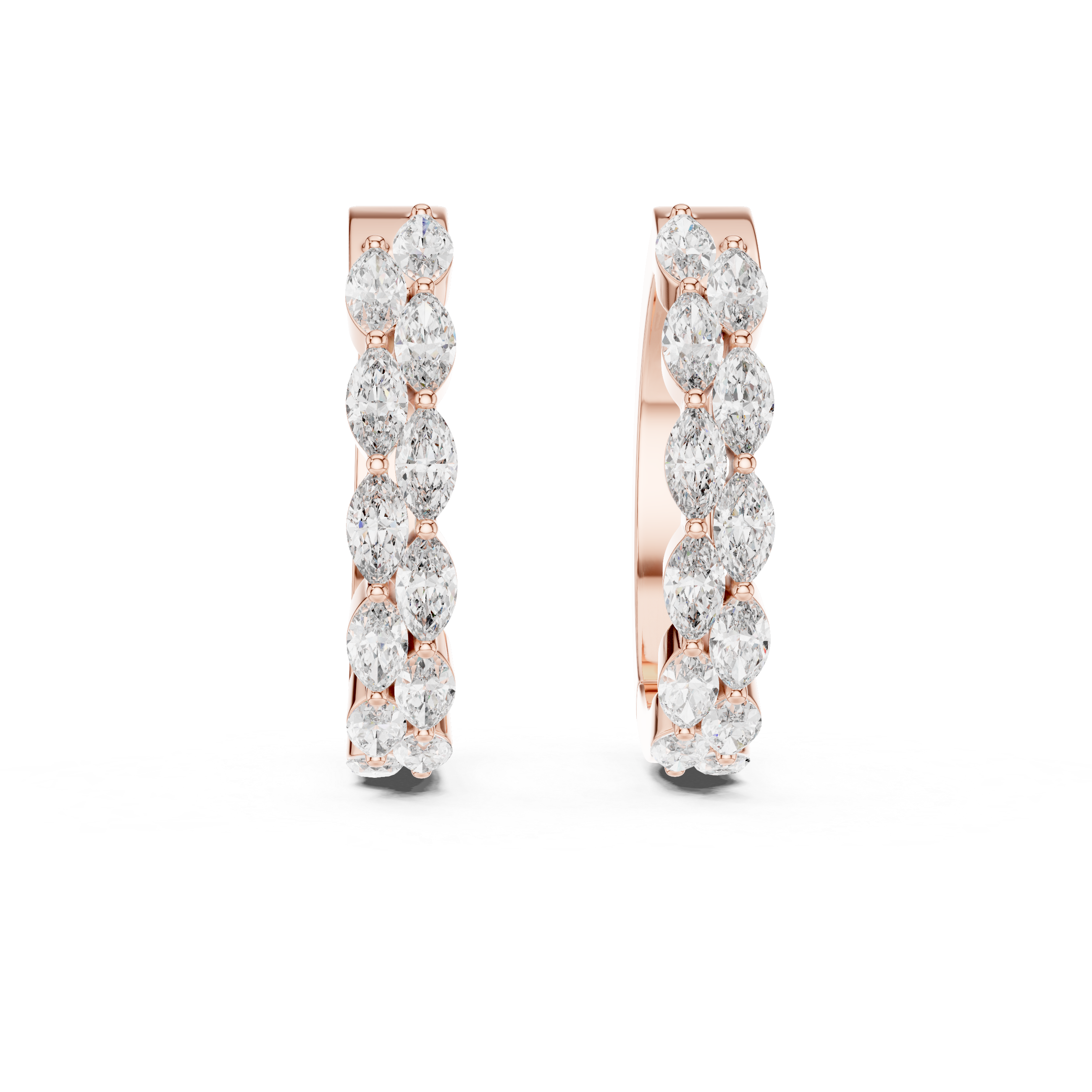 Marquise Diamond Eternity Hoop Earrings