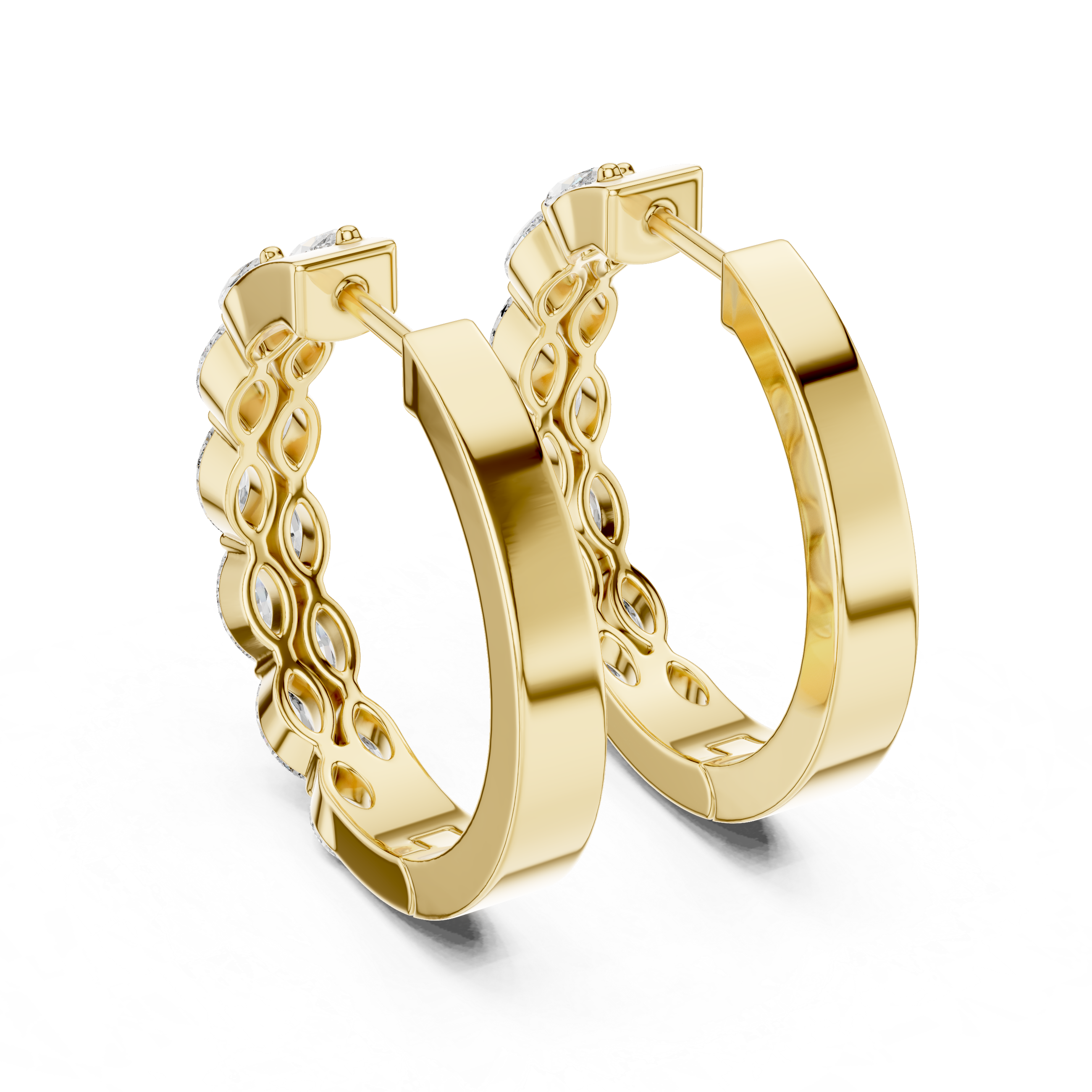 Marquise Diamond Eternity Hoop Earrings