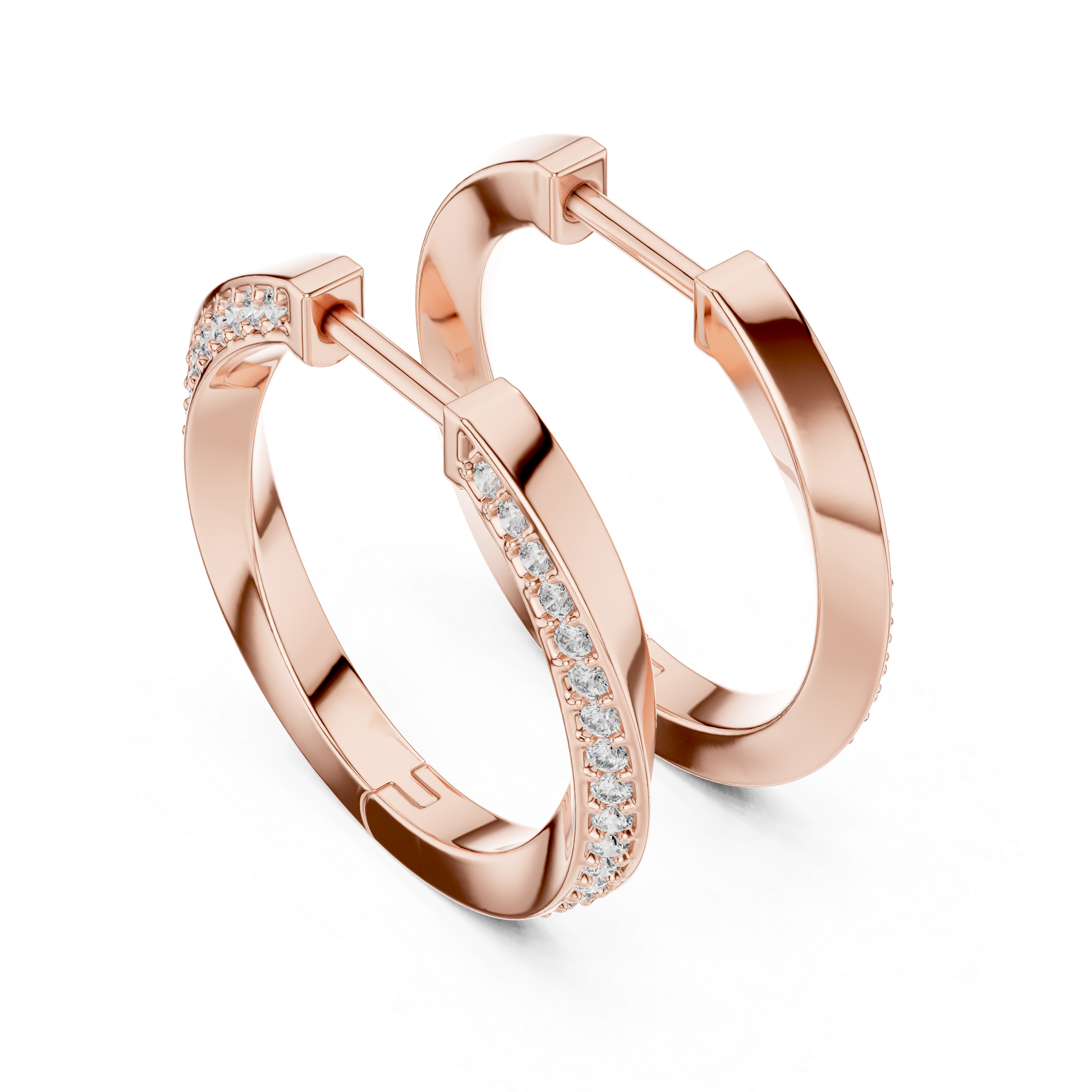 Dual-Row Pavé Diamond Hoop Earrings