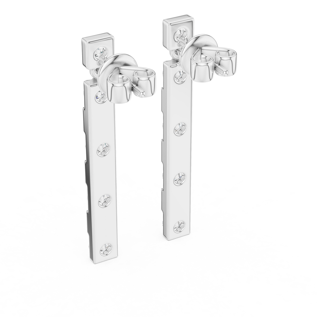Round Diamond Straight Bar Drop Earrings