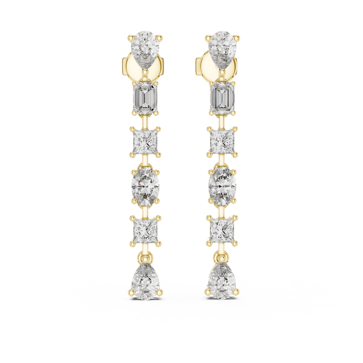 Multi-Shape Diamond Drop Earrings