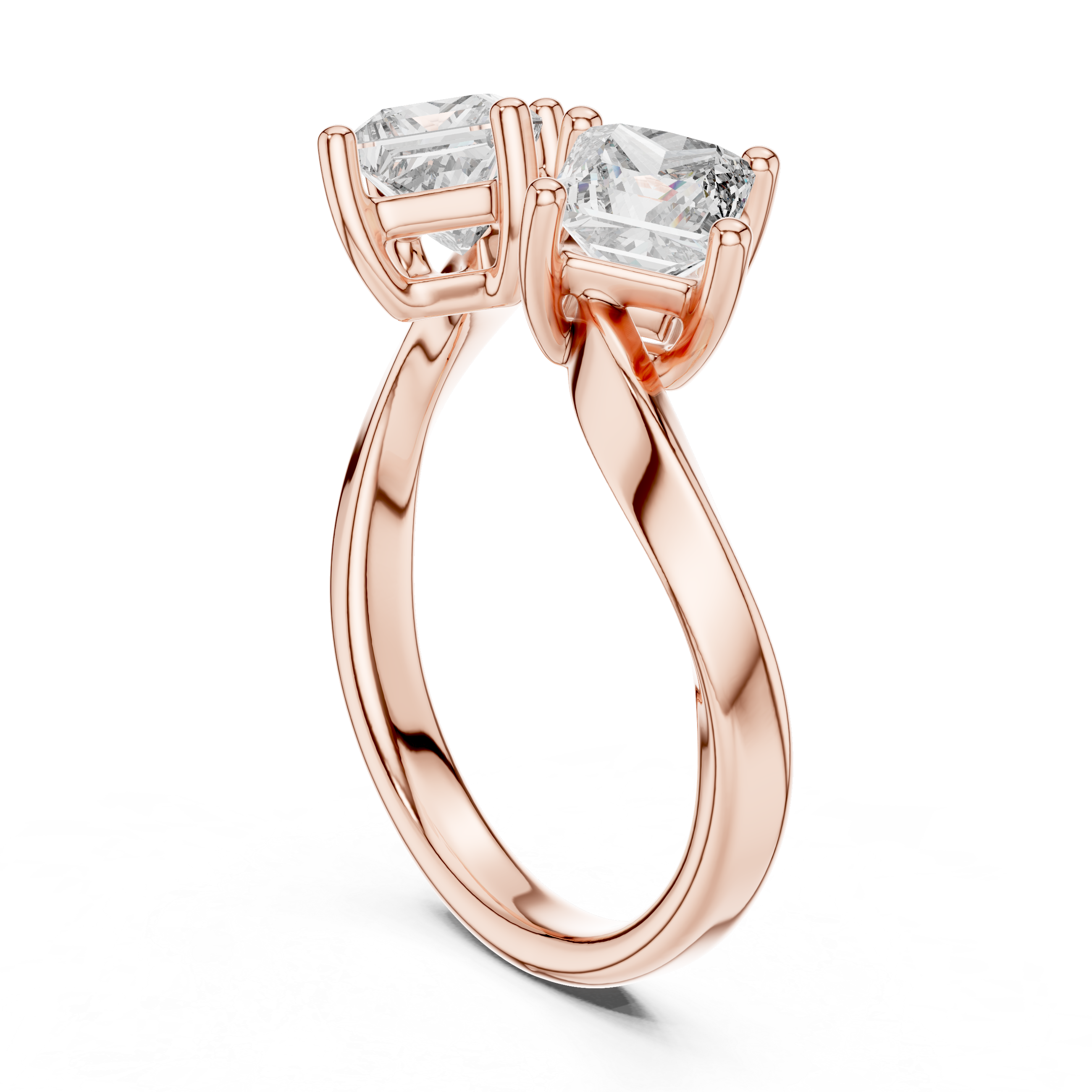 Two-Stone Princess-Cut "Toi et Moi" Bypass Ring