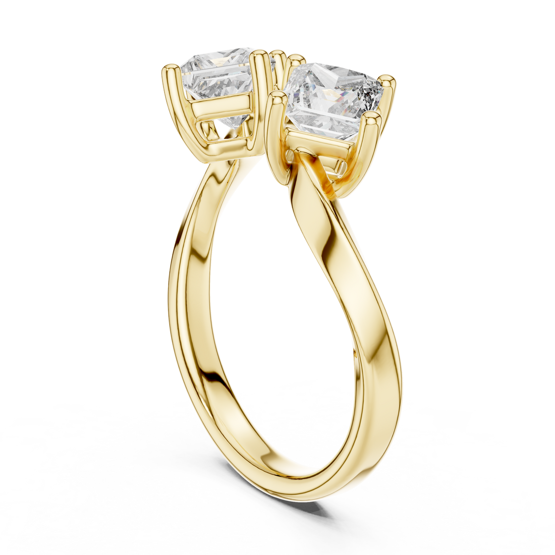Two-Stone Princess-Cut "Toi et Moi" Bypass Ring