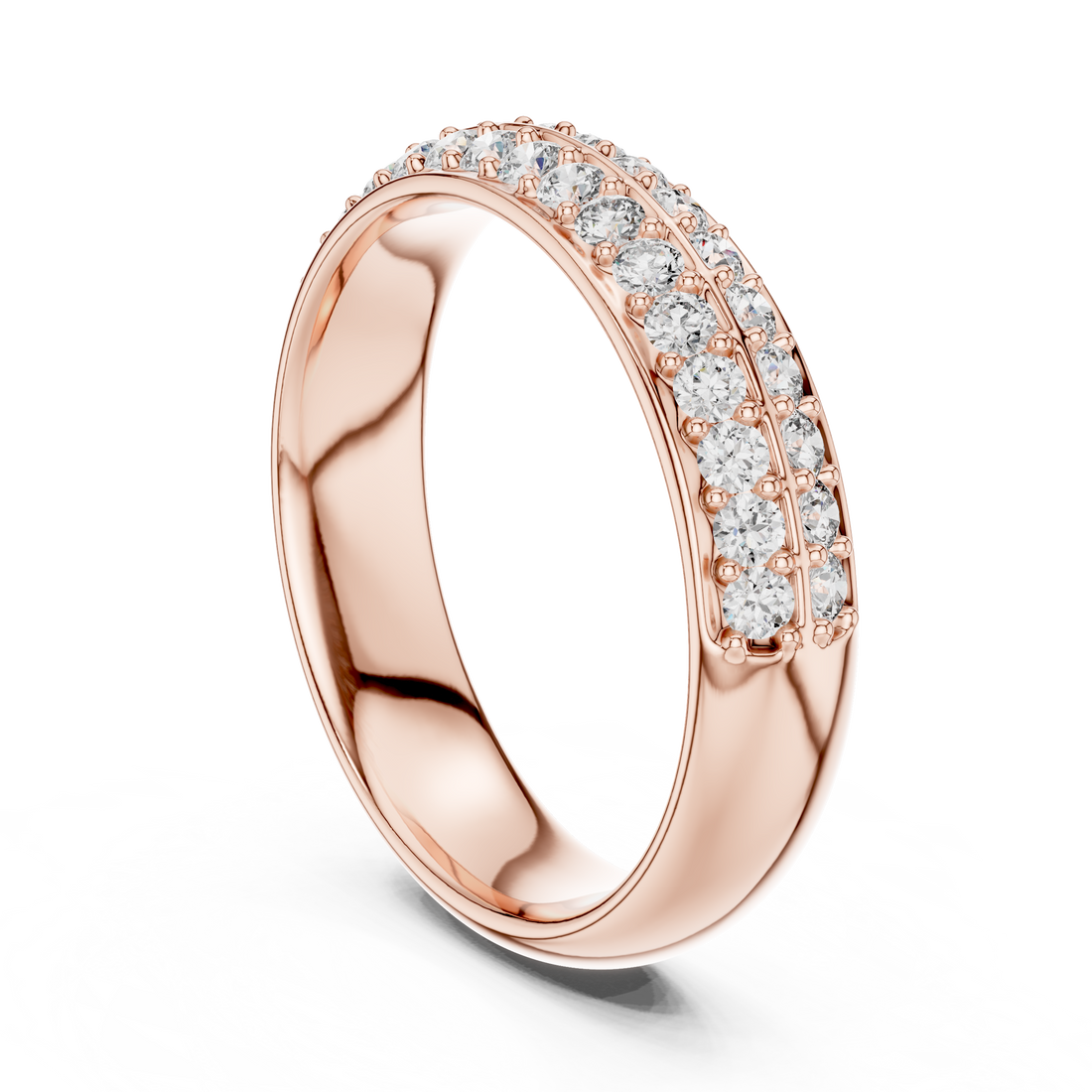 Double-Row Pave Diamond Band