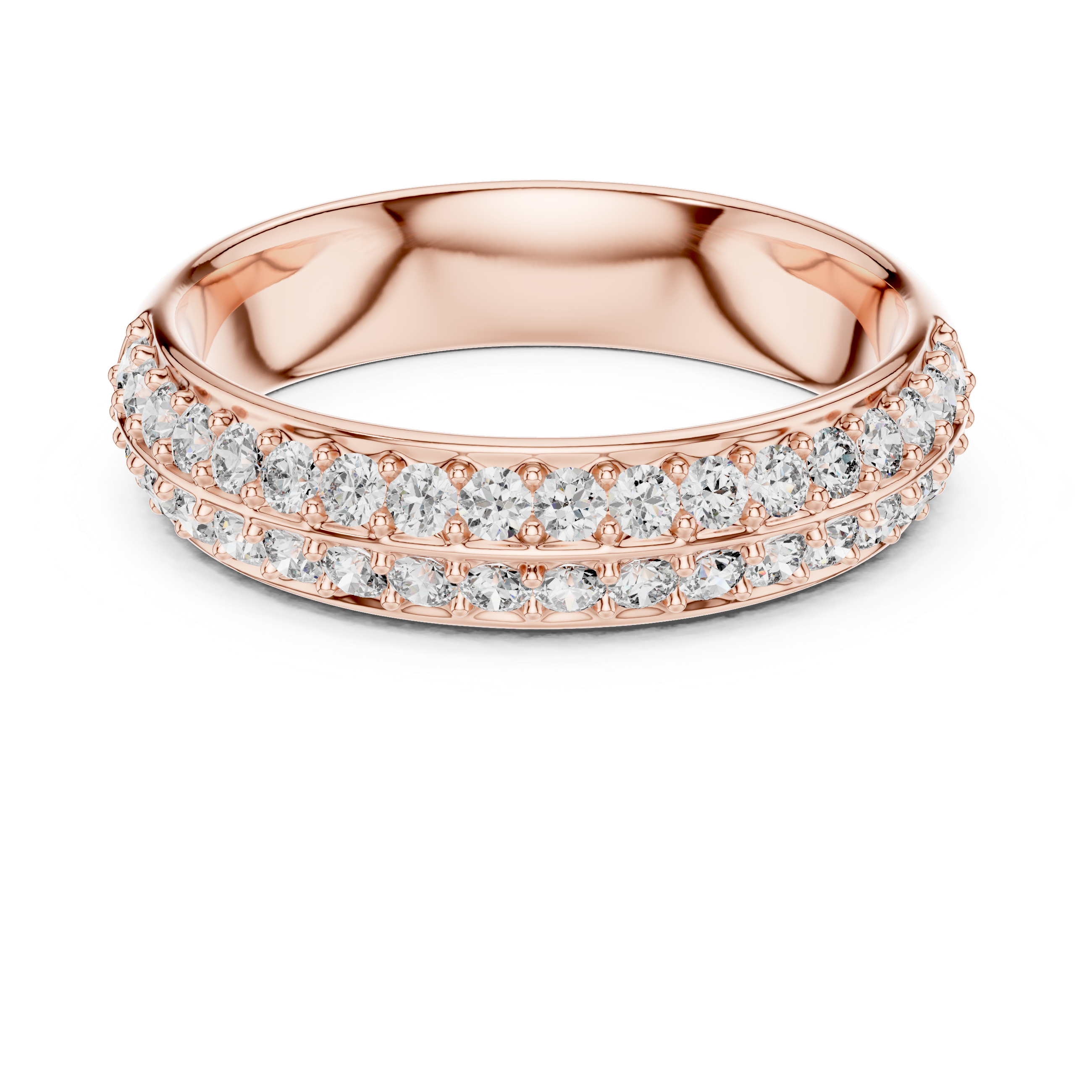 Double-Row Pave Diamond Band