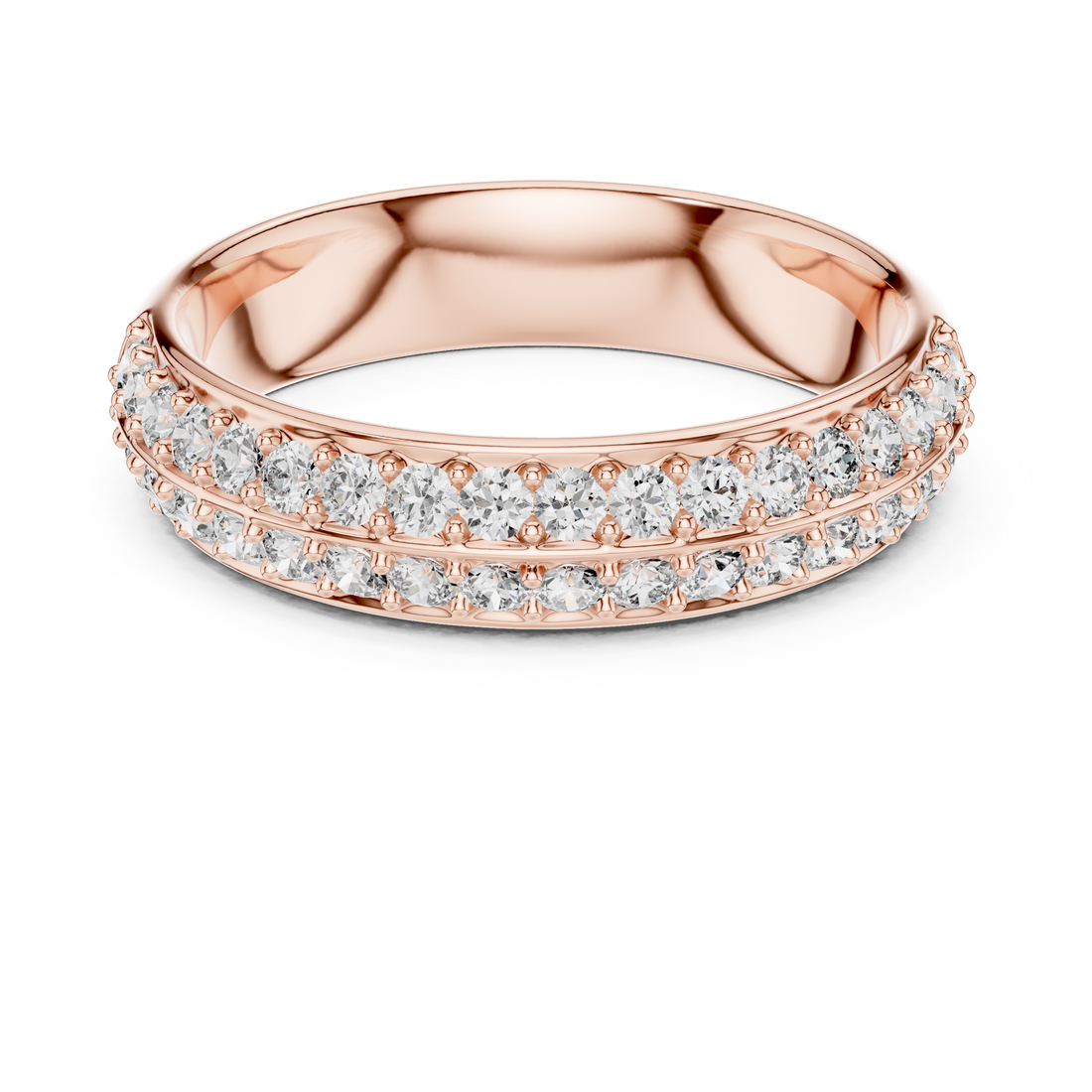 Double-Row Pave Diamond Band