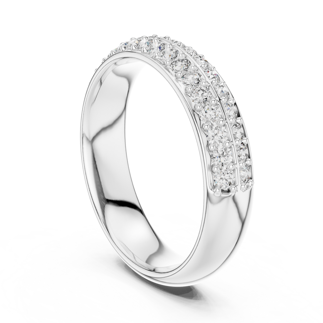 Double-Row Pave Diamond Band