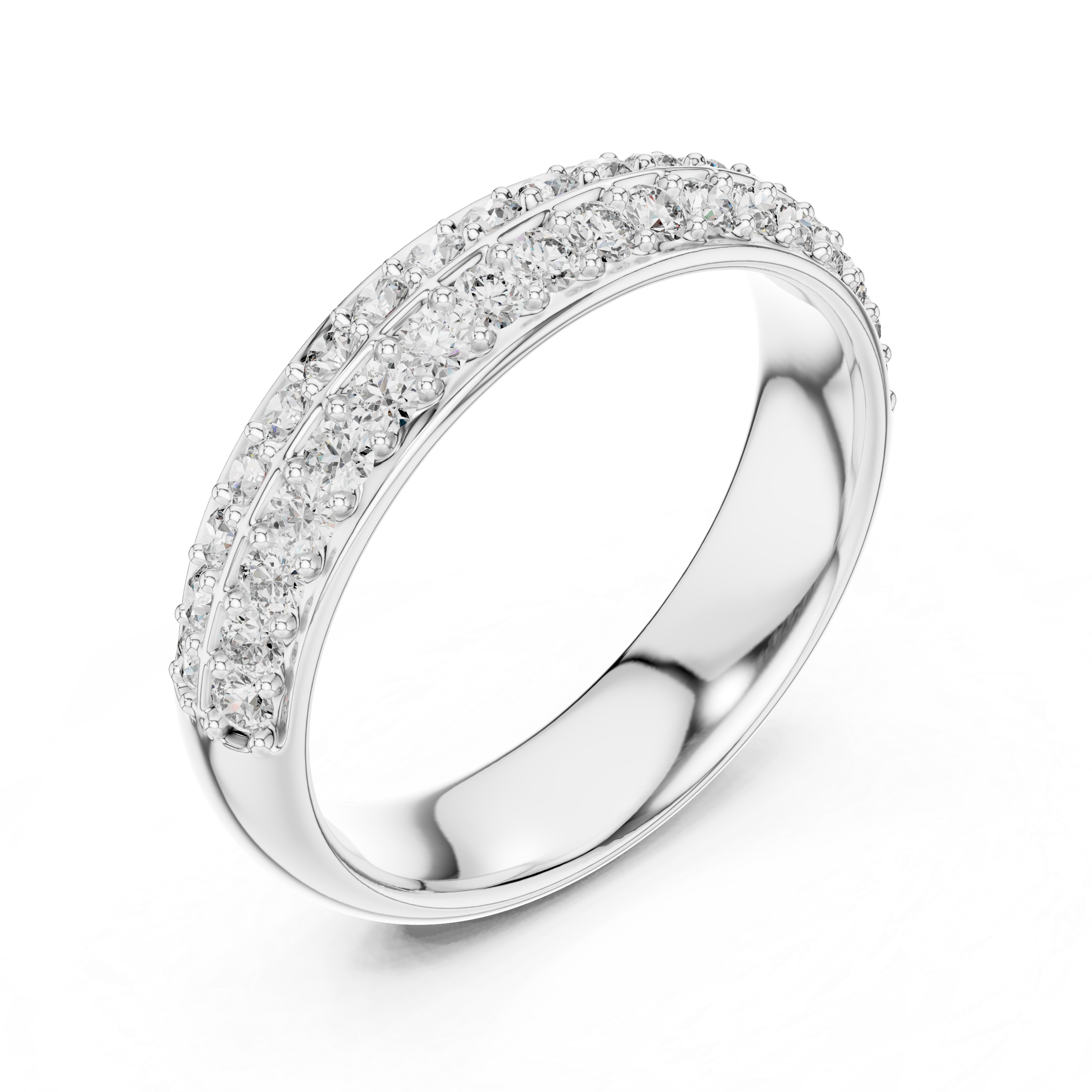 Double-Row Pave Diamond Band