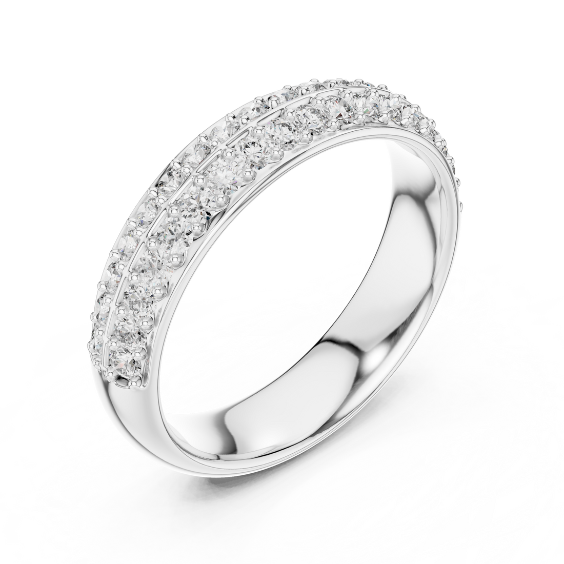 Double-Row Pave Diamond Band