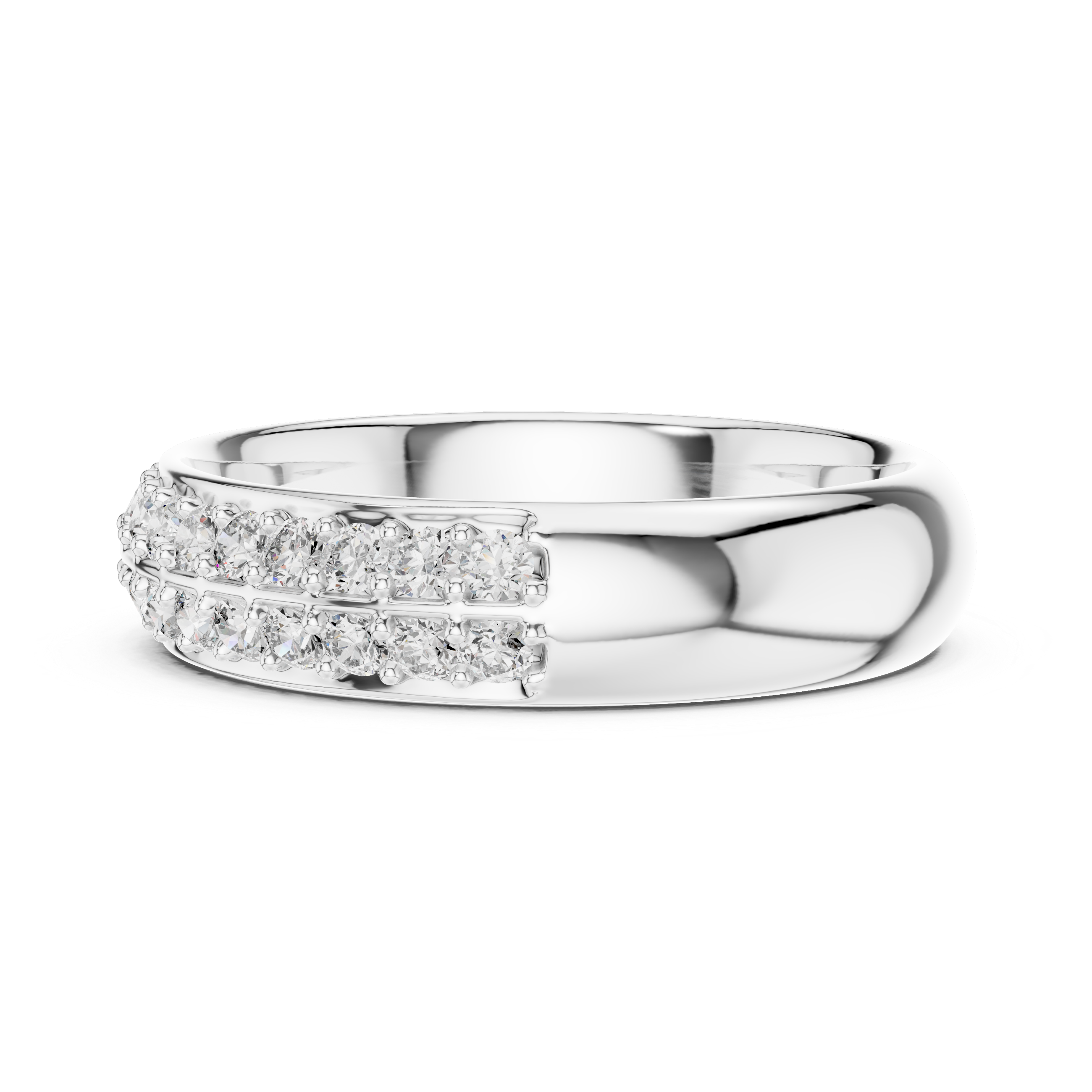 Double-Row Pave Diamond Band