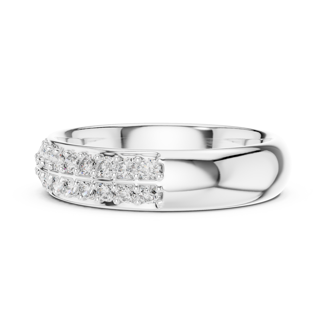 Double-Row Pave Diamond Band