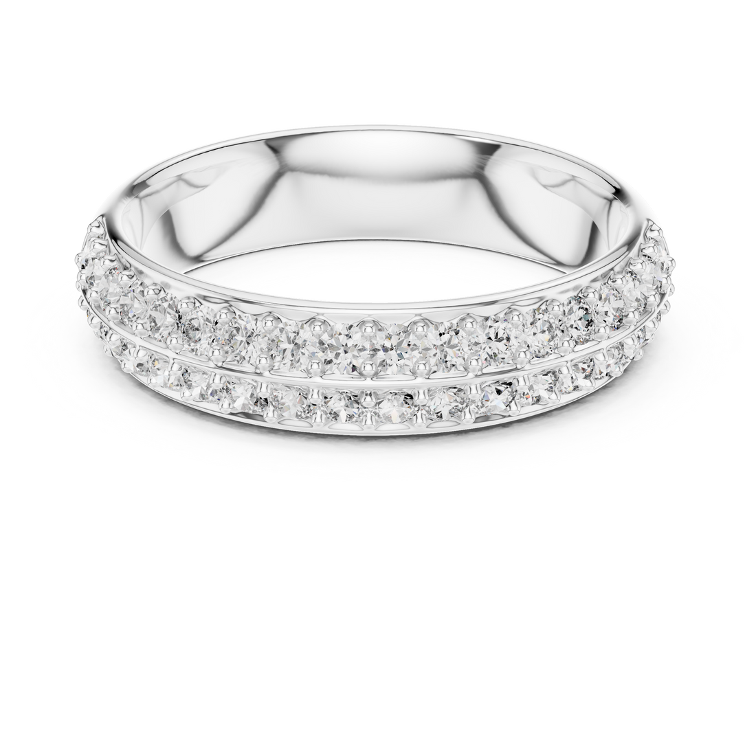 Double-Row Pave Diamond Band
