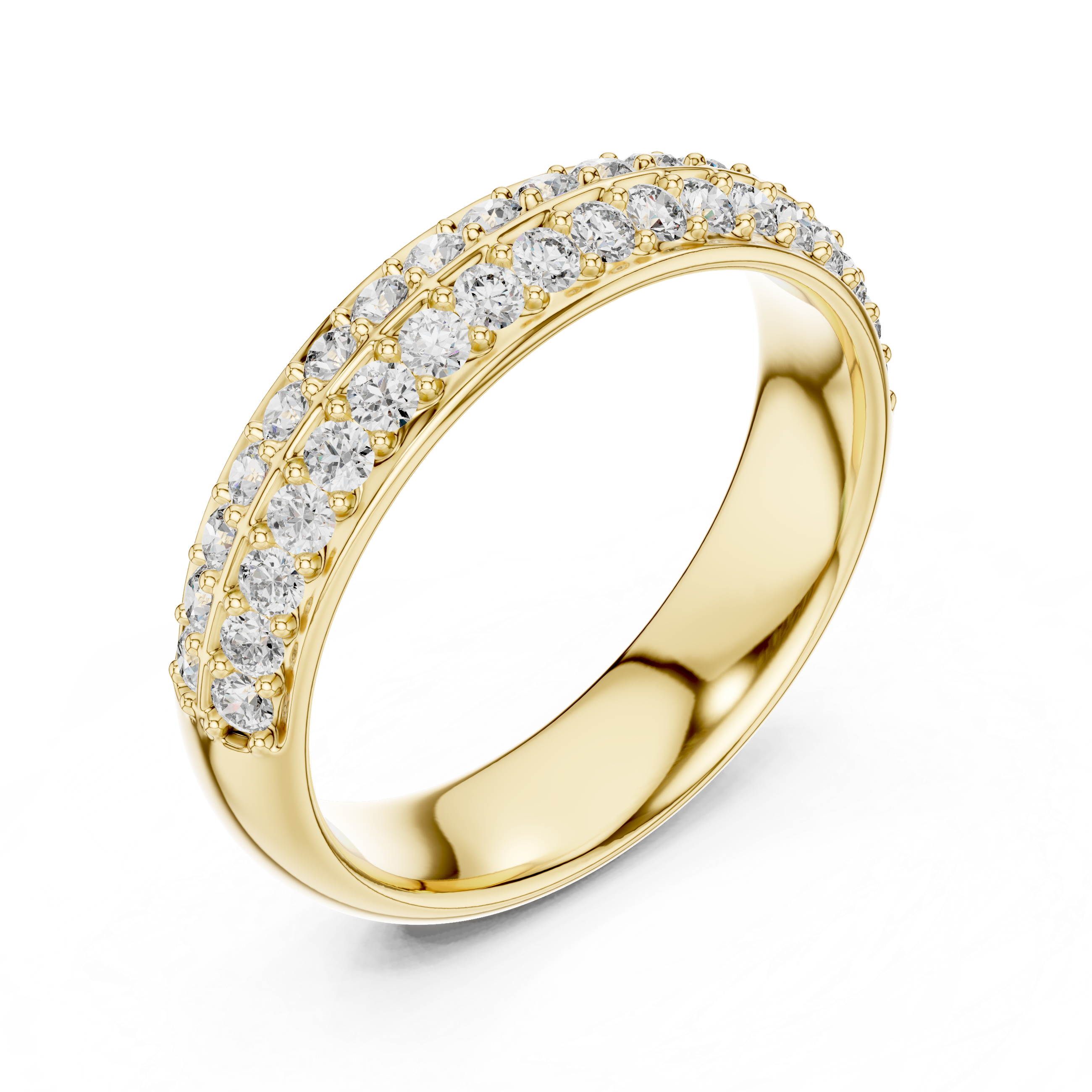 Double-Row Pave Diamond Band