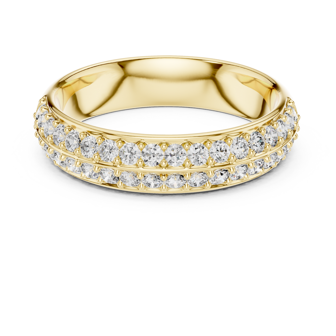 Double-Row Pave Diamond Band