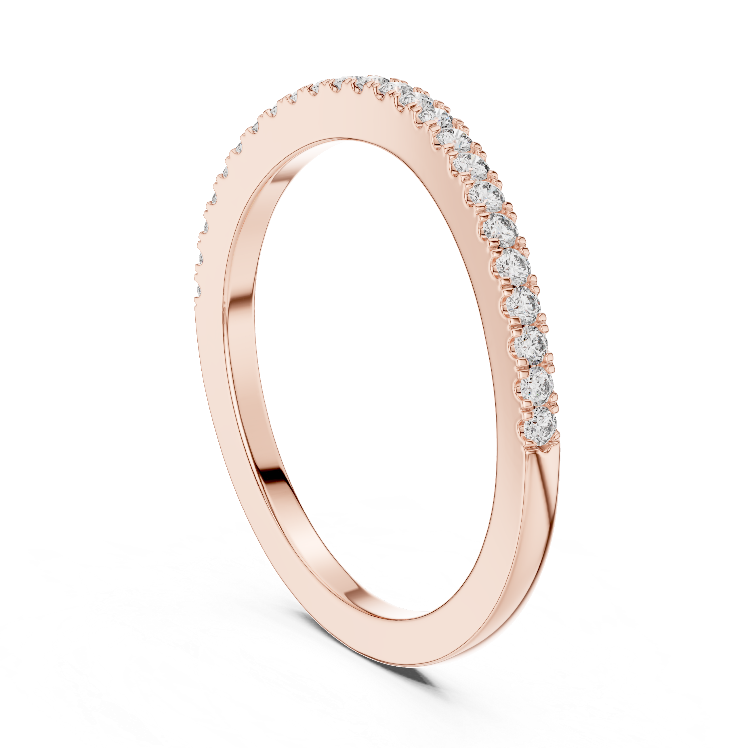 Slim U-Cut Pave Diamond Eternity / Stacking Band
