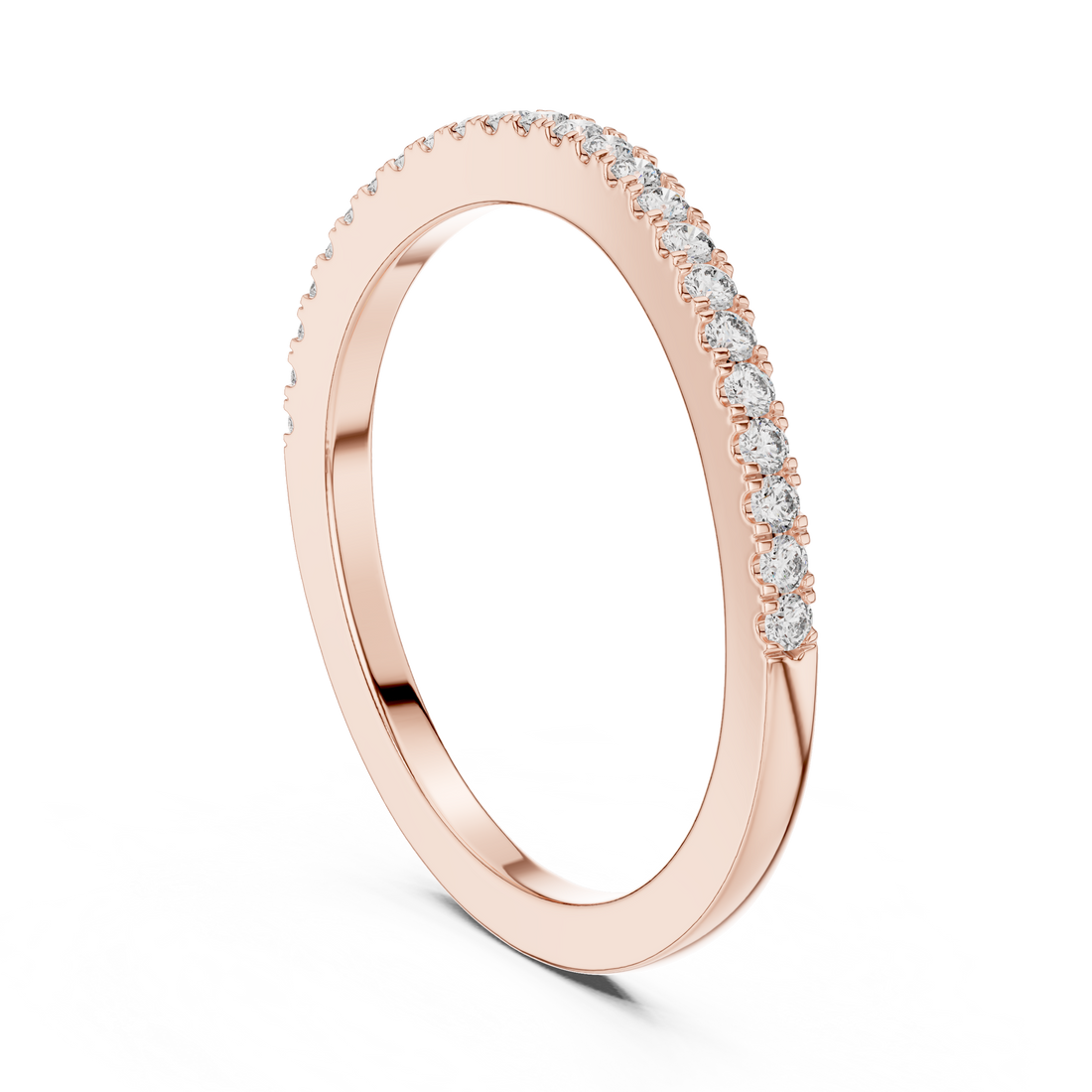 Slim U-Cut Pave Diamond Eternity / Stacking Band